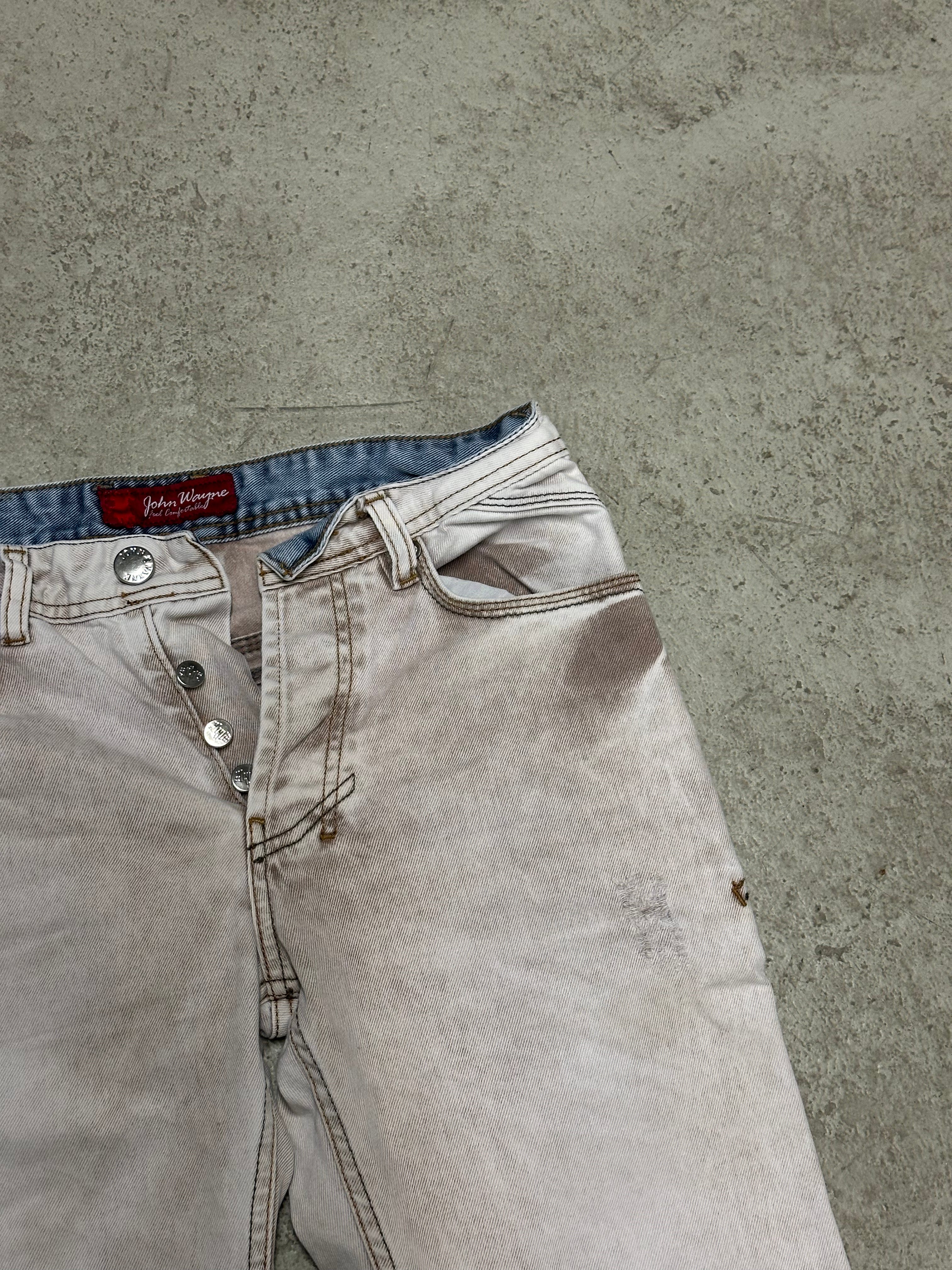 John Wayne Jeans (Straight Slim Fit, Weiß, Size W30 L34, Guter Zustand)
