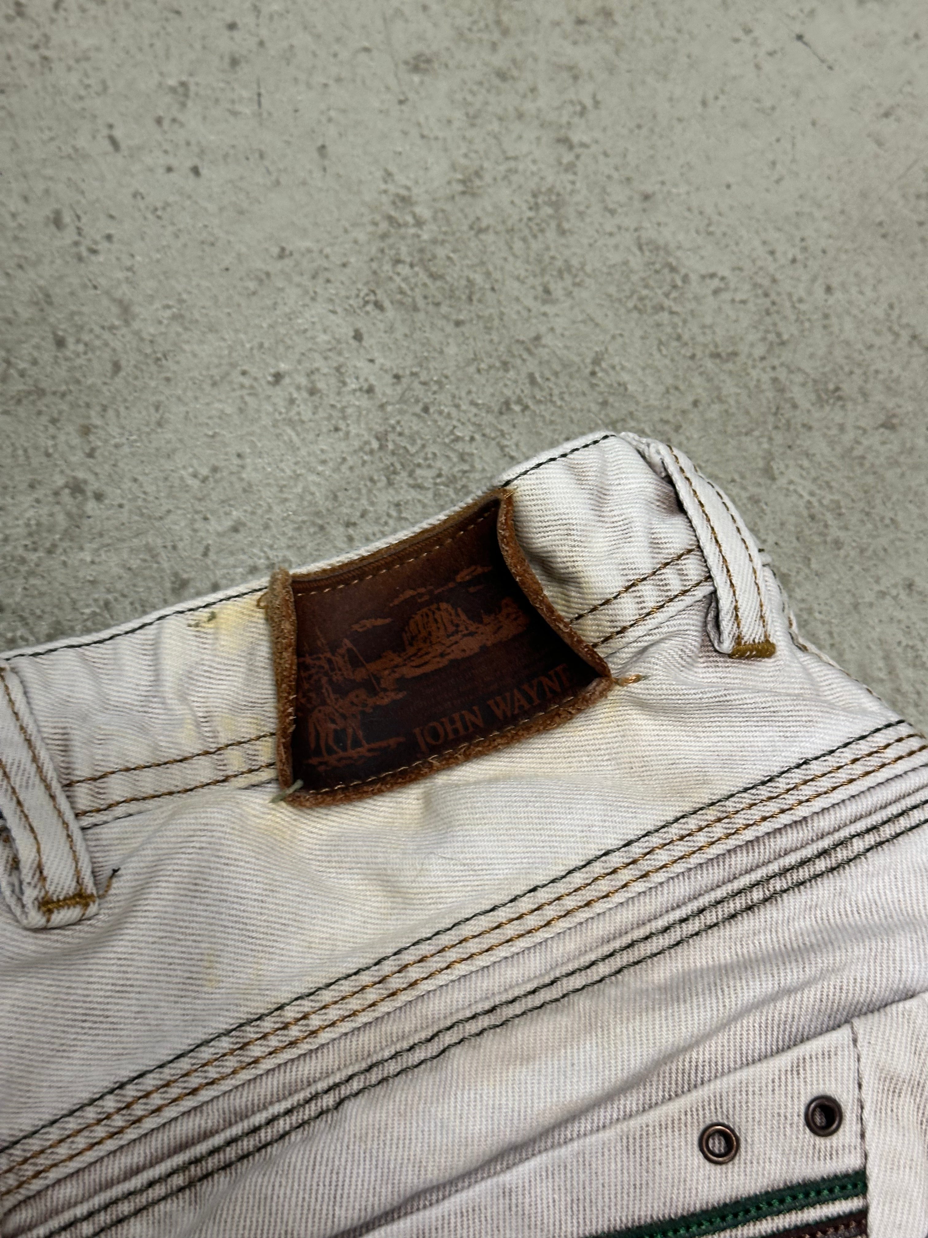 John Wayne Jeans (Straight Slim Fit, Weiß, Size W30 L34, Guter Zustand)