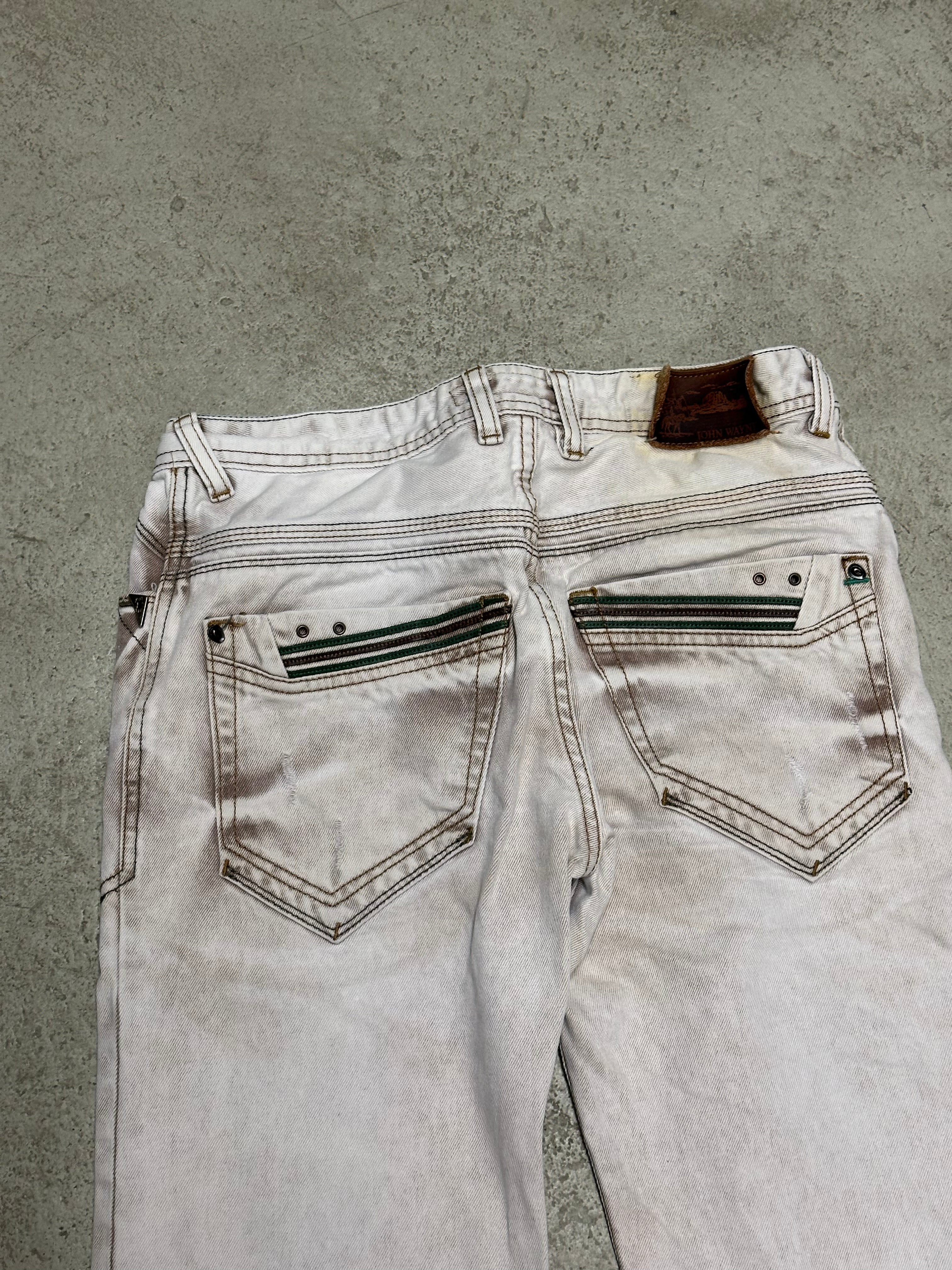John Wayne Jeans (Straight Slim Fit, Weiß, Size W30 L34, Guter Zustand)