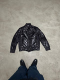 Moncler Leather Puffer Jacket (Dunkles Bordeauxrot,)