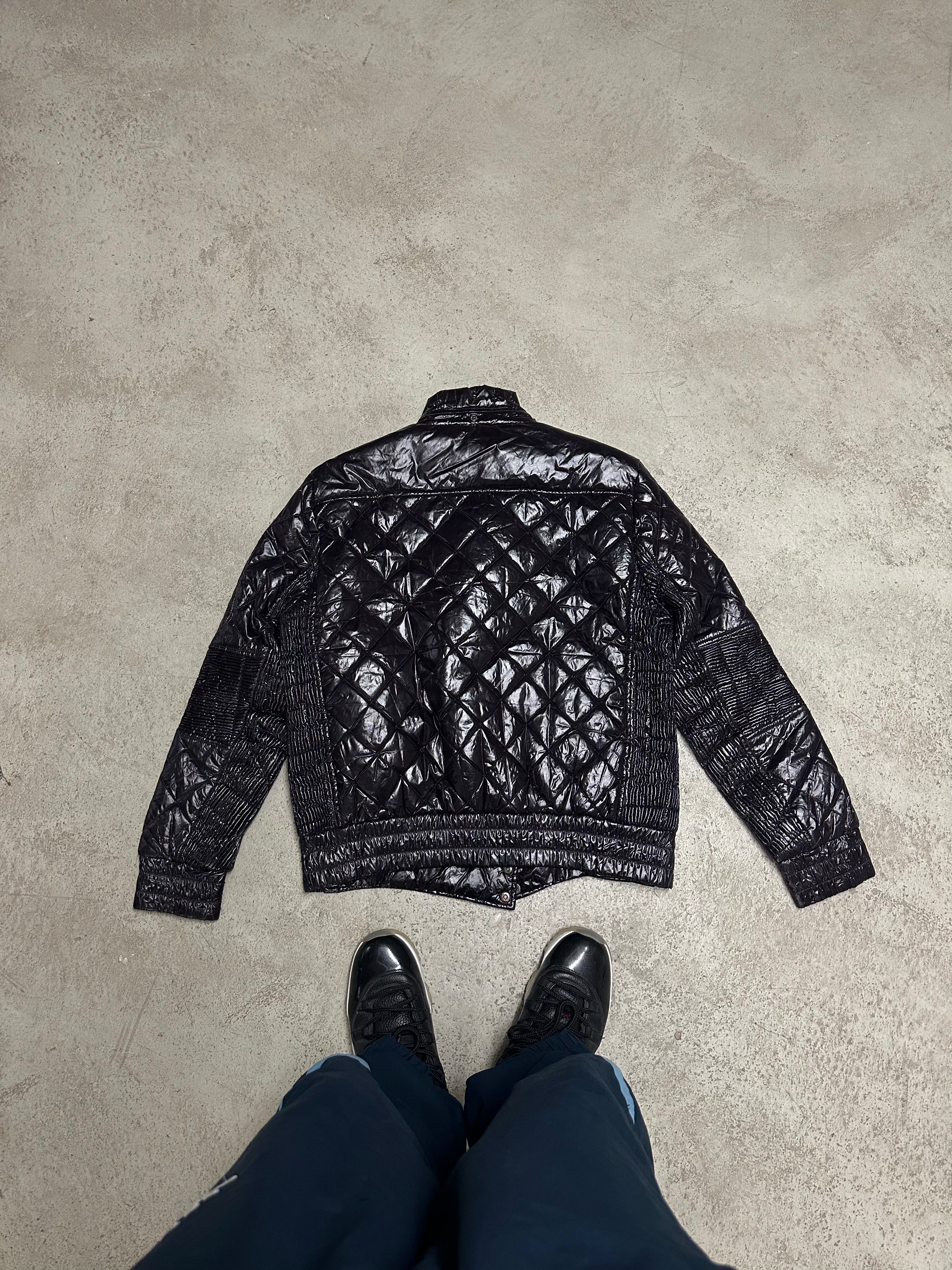 Moncler Leather Puffer Jacket (Dunkles Bordeauxrot,)
