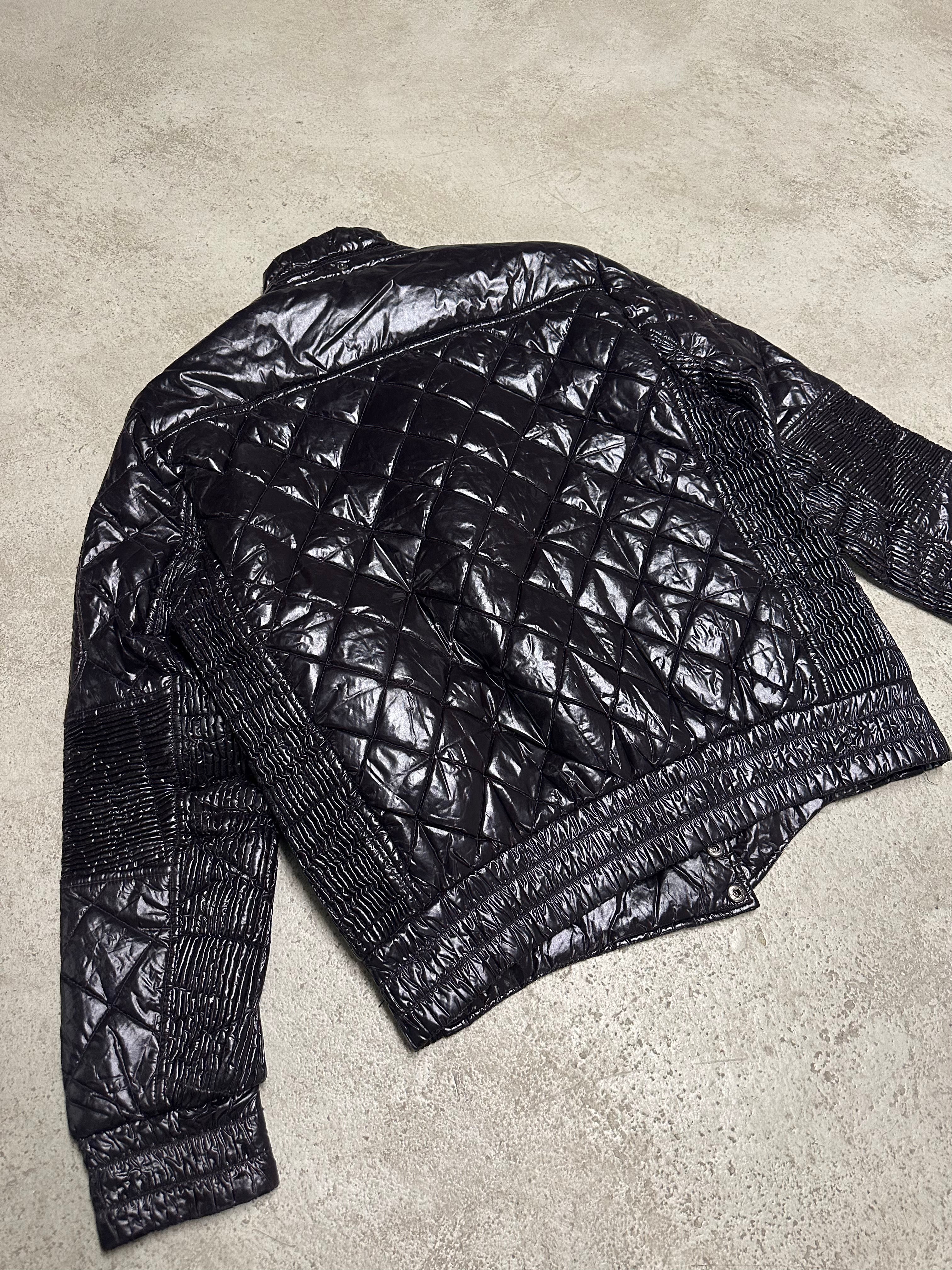 Moncler Leather Puffer Jacket (Dunkles Bordeauxrot,)