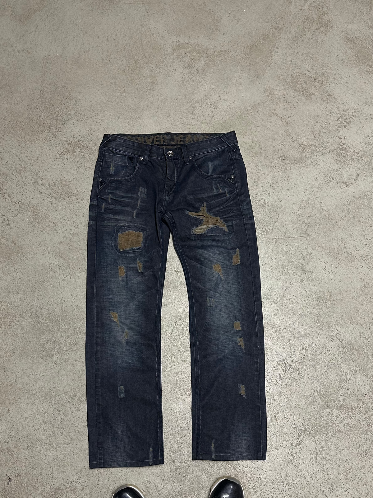 Driver Jeans (Blau, Ripped Design, Straight Fit – Breiterer Schnitt, Size 32, Maße Vorhanden)
