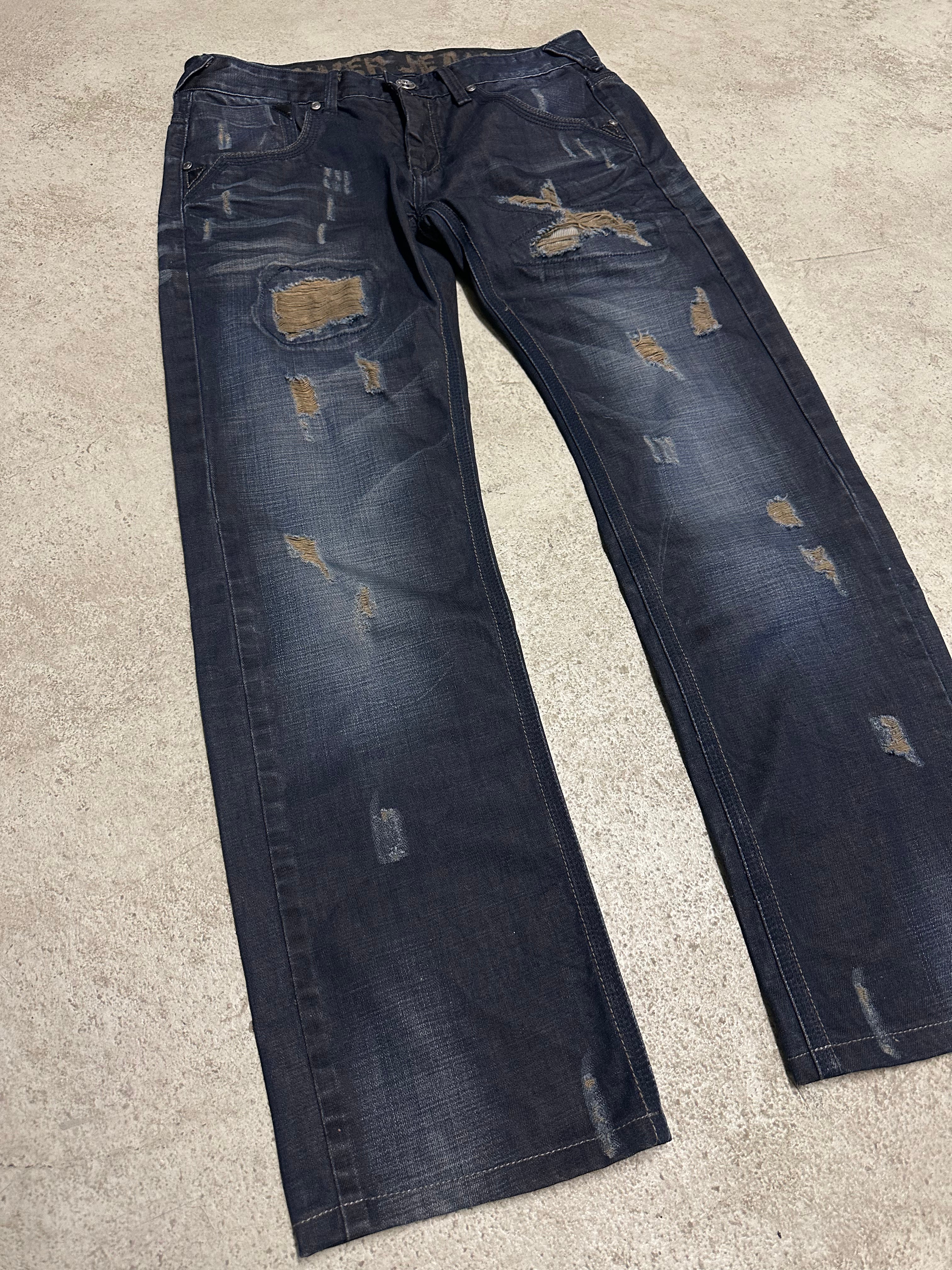 Driver Jeans (Blau, Ripped Design, Straight Fit – Breiterer Schnitt, Size 32, Maße Vorhanden)