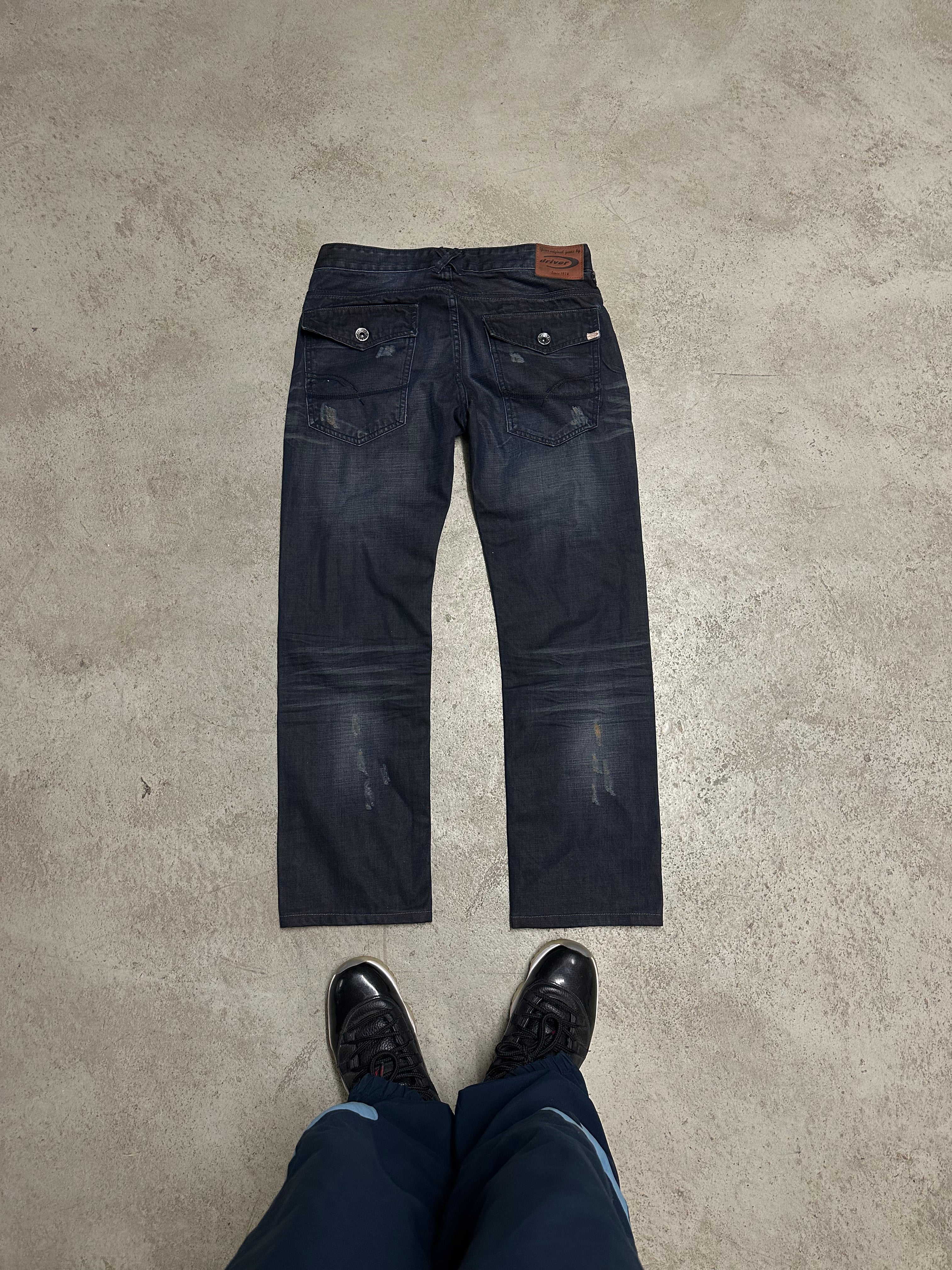 Driver Jeans (Blau, Ripped Design, Straight Fit – Breiterer Schnitt, Size 32, Maße Vorhanden)