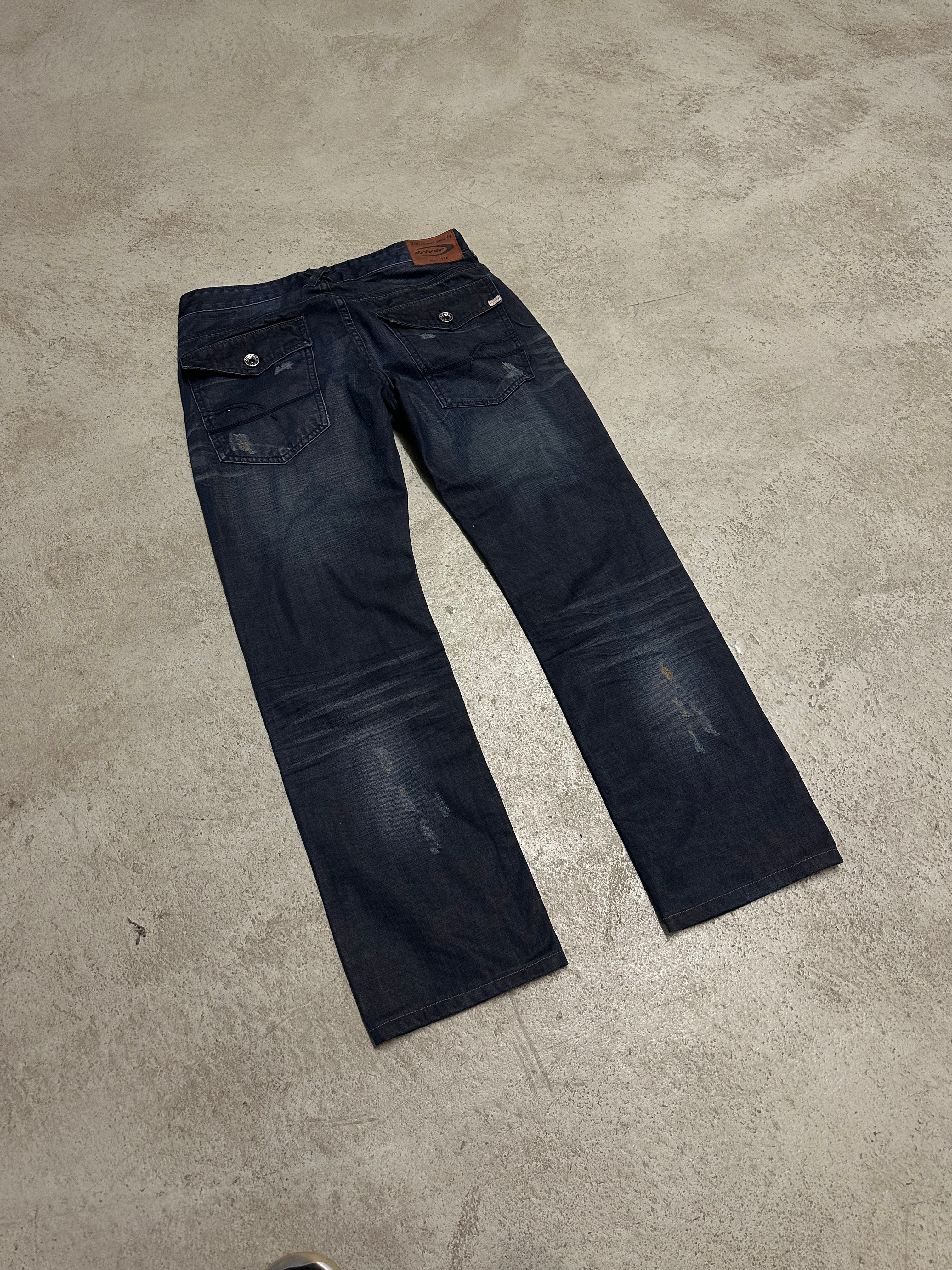 Driver Jeans (Blau, Ripped Design, Straight Fit – Breiterer Schnitt, Size 32, Maße Vorhanden)