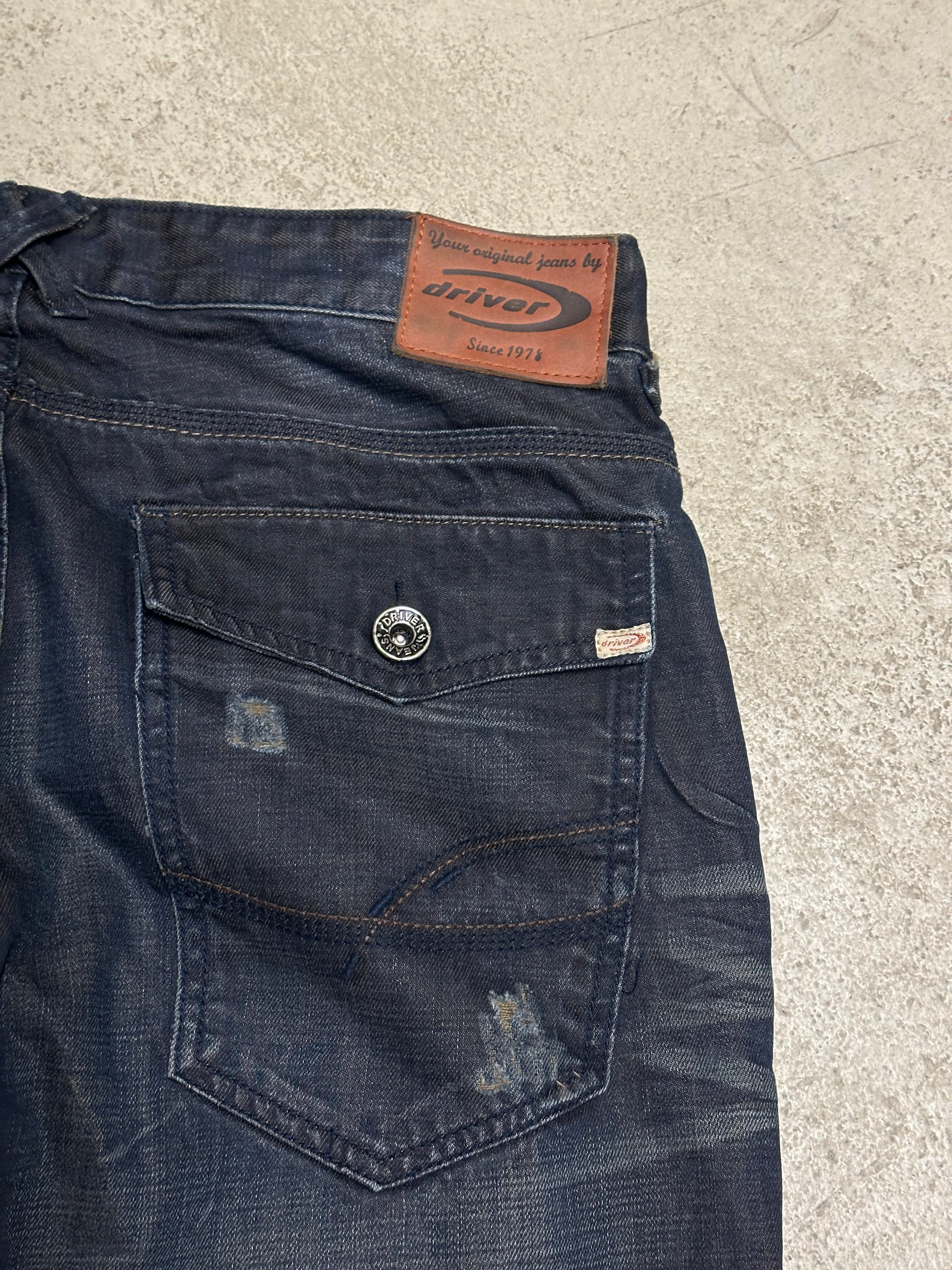 Driver Jeans (Blau, Ripped Design, Straight Fit – Breiterer Schnitt, Size 32, Maße Vorhanden)