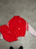 Adidas Trainingsanzug (Rot/Beige, Jacke Size S, Hose Size M, Guter Zustand, Maße Vorhanden)
