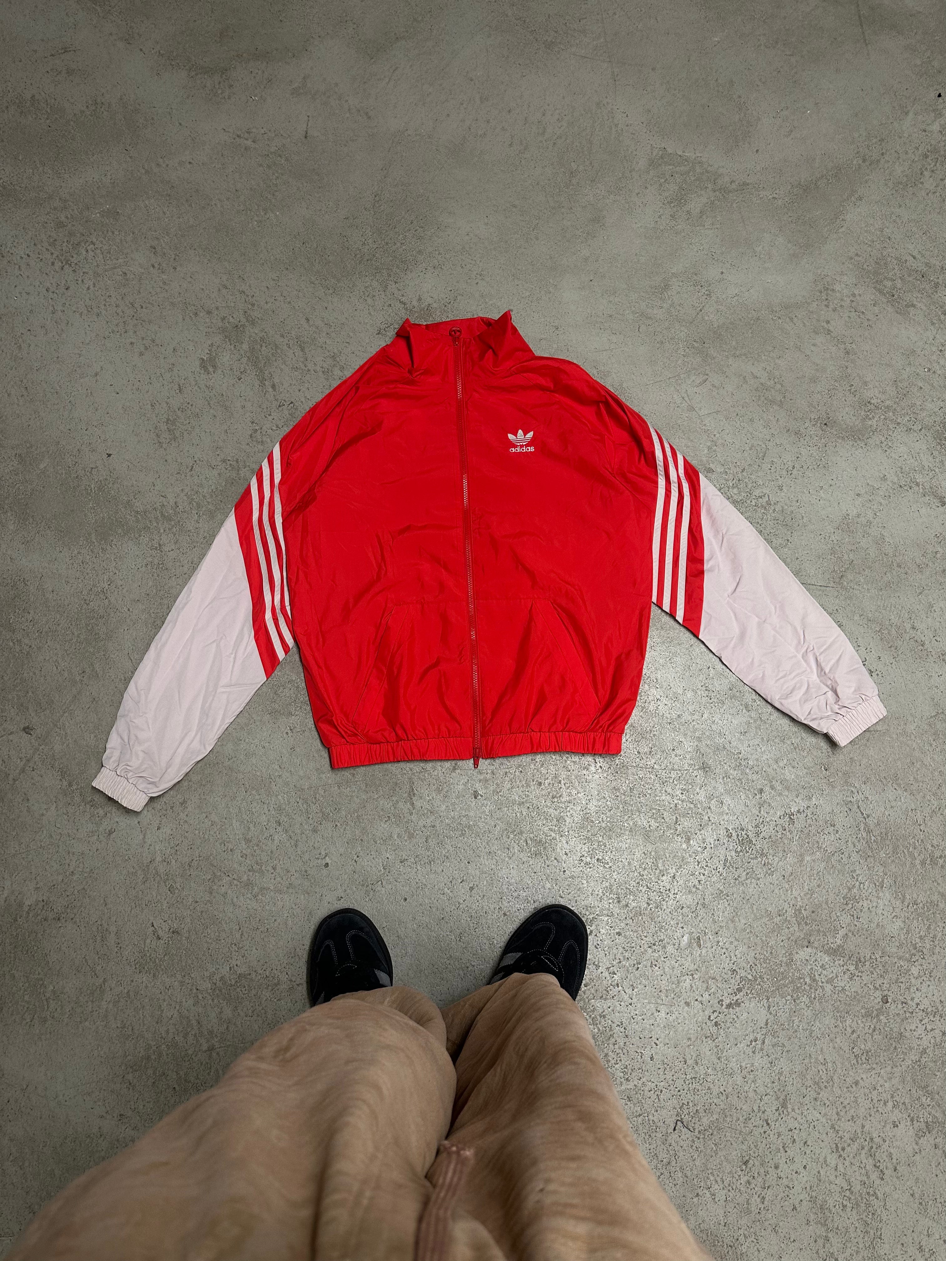 Adidas Trainingsanzug (Rot/Beige, Jacke Size S, Hose Size M, Guter Zustand, Maße Vorhanden)