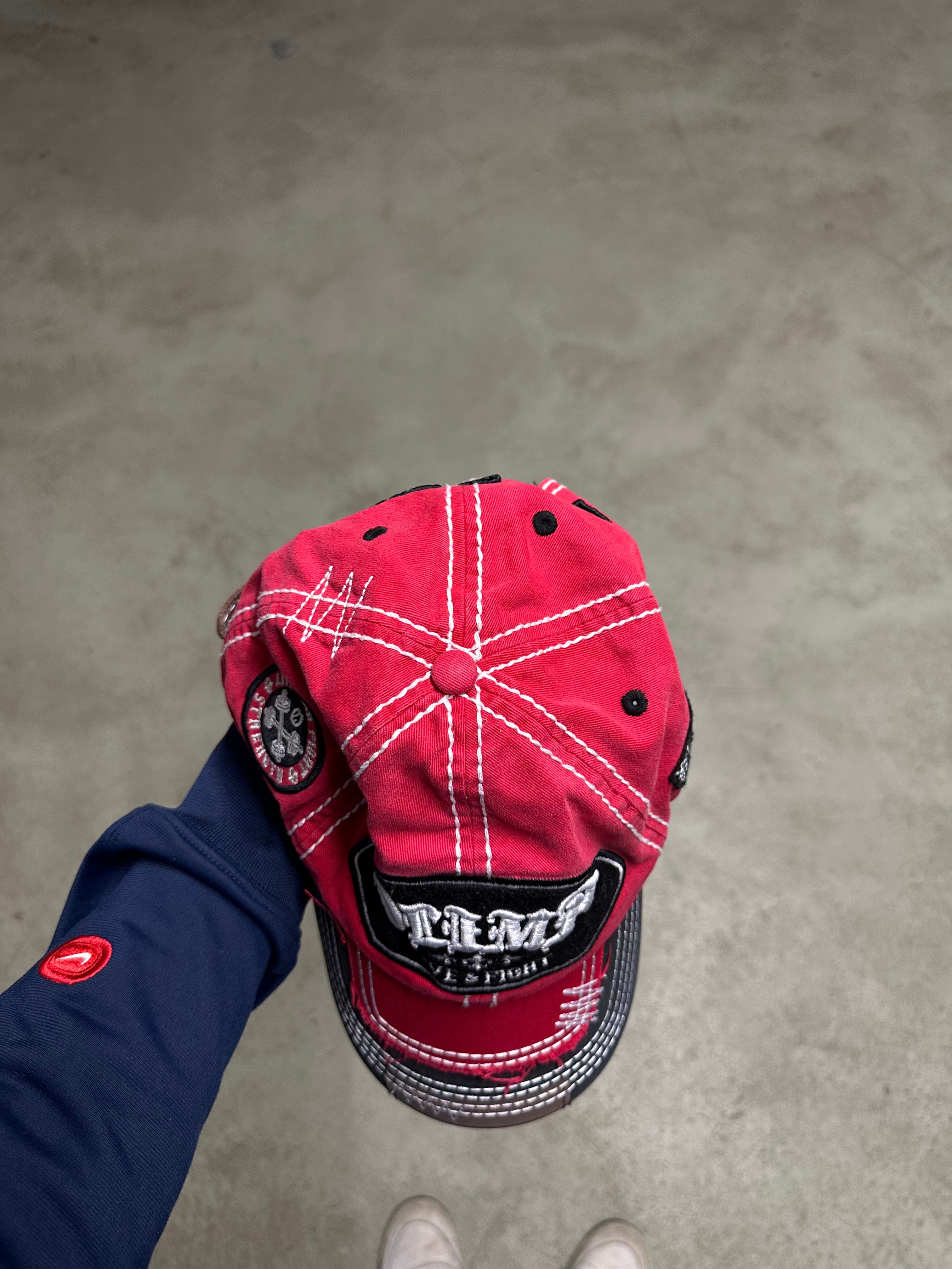 Olymp Vintage Cappy (Rot/Schwarz, Onesize, Guter Zustand, Vintage)