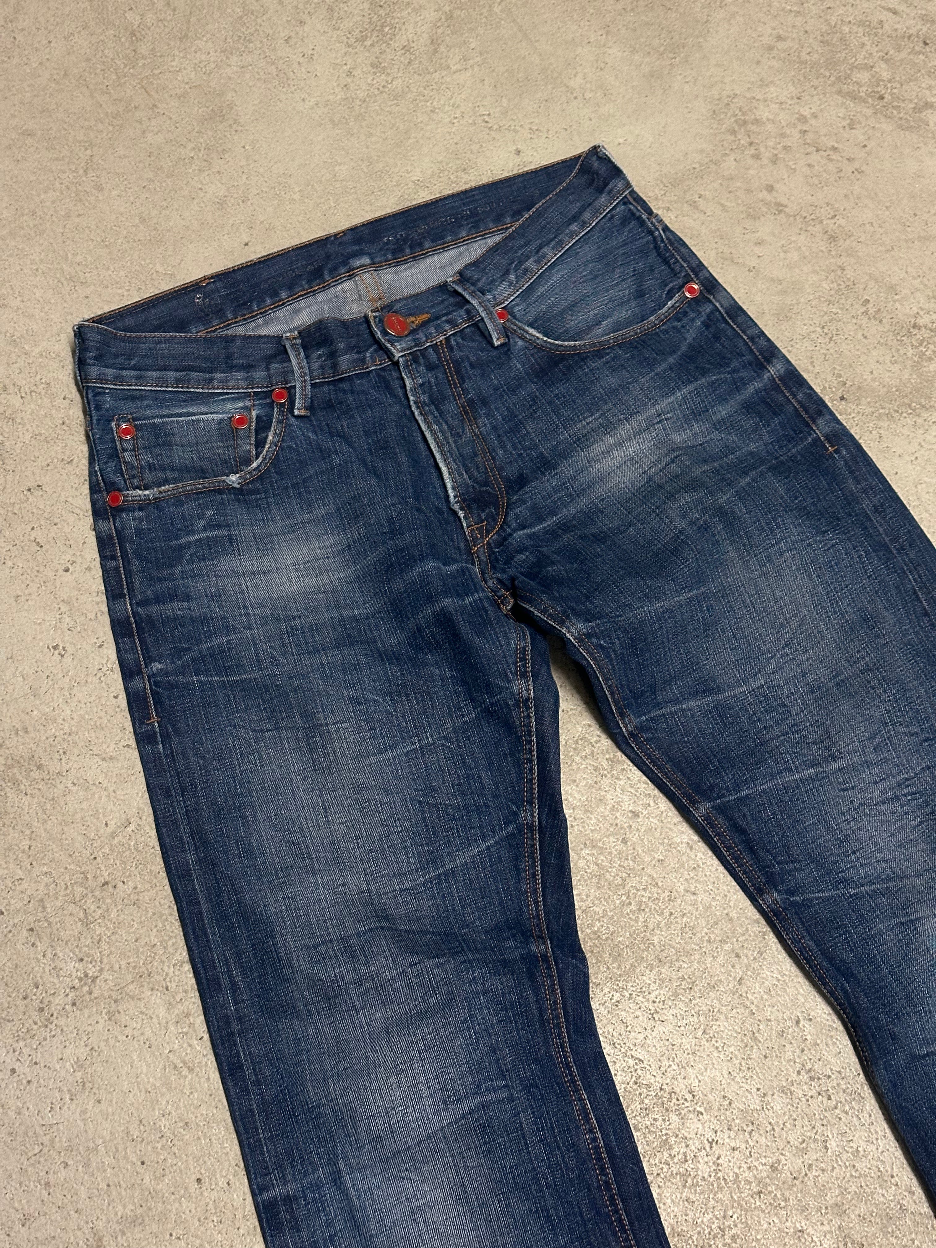 Baldessarini Jeans (Blau, W34 L32, Vintage, Straight Fit mit Offenem Bein, Guter Zustand)