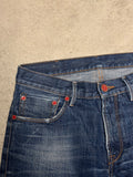 Baldessarini Jeans (Blau, W34 L32, Vintage, Straight Fit mit Offenem Bein, Guter Zustand)