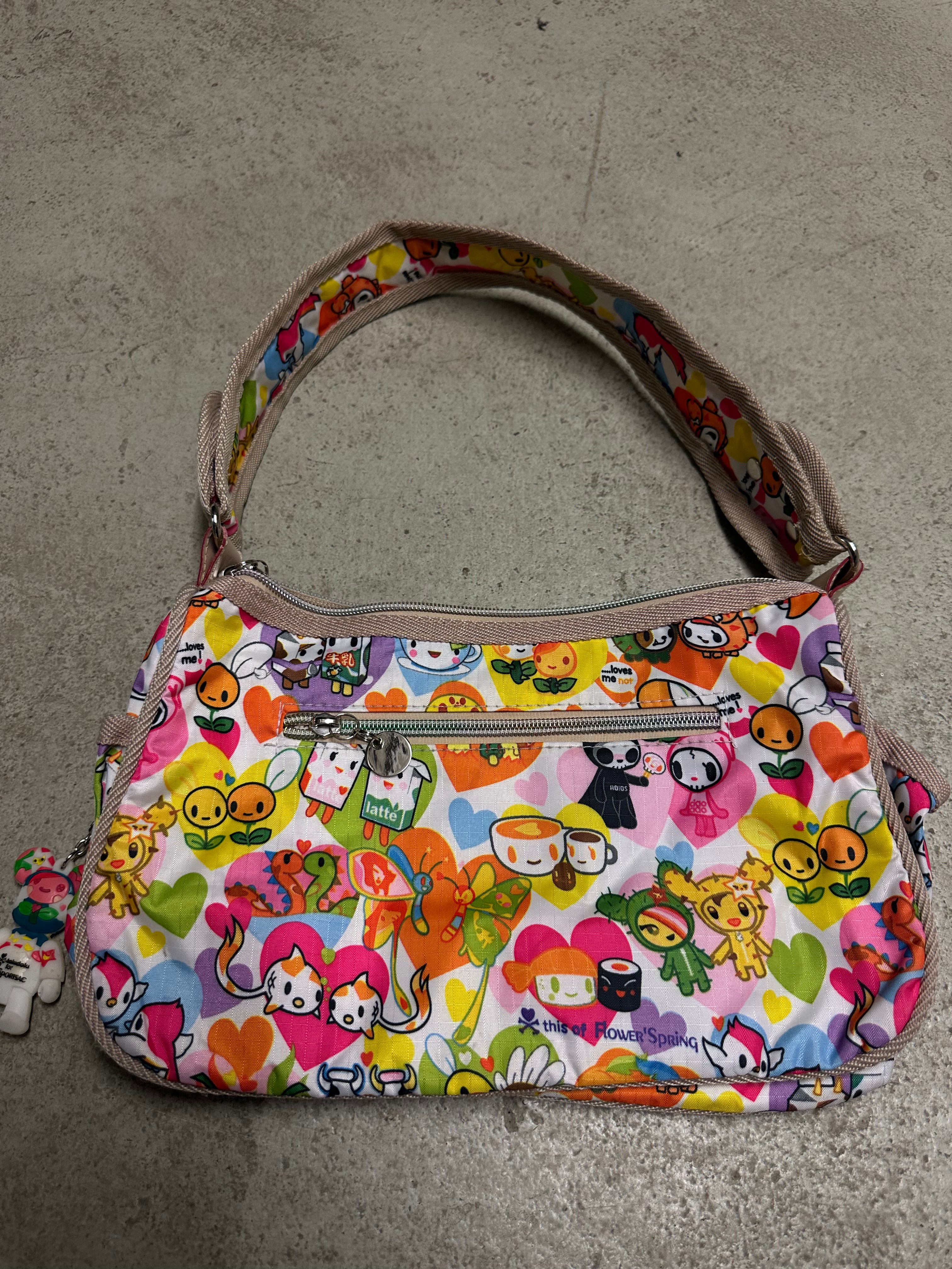 Jokidoki for LeSportsac Handtasche (Bunt, Süßes Design, Guter Zustand, Einzelstück, Maße Vorhanden)