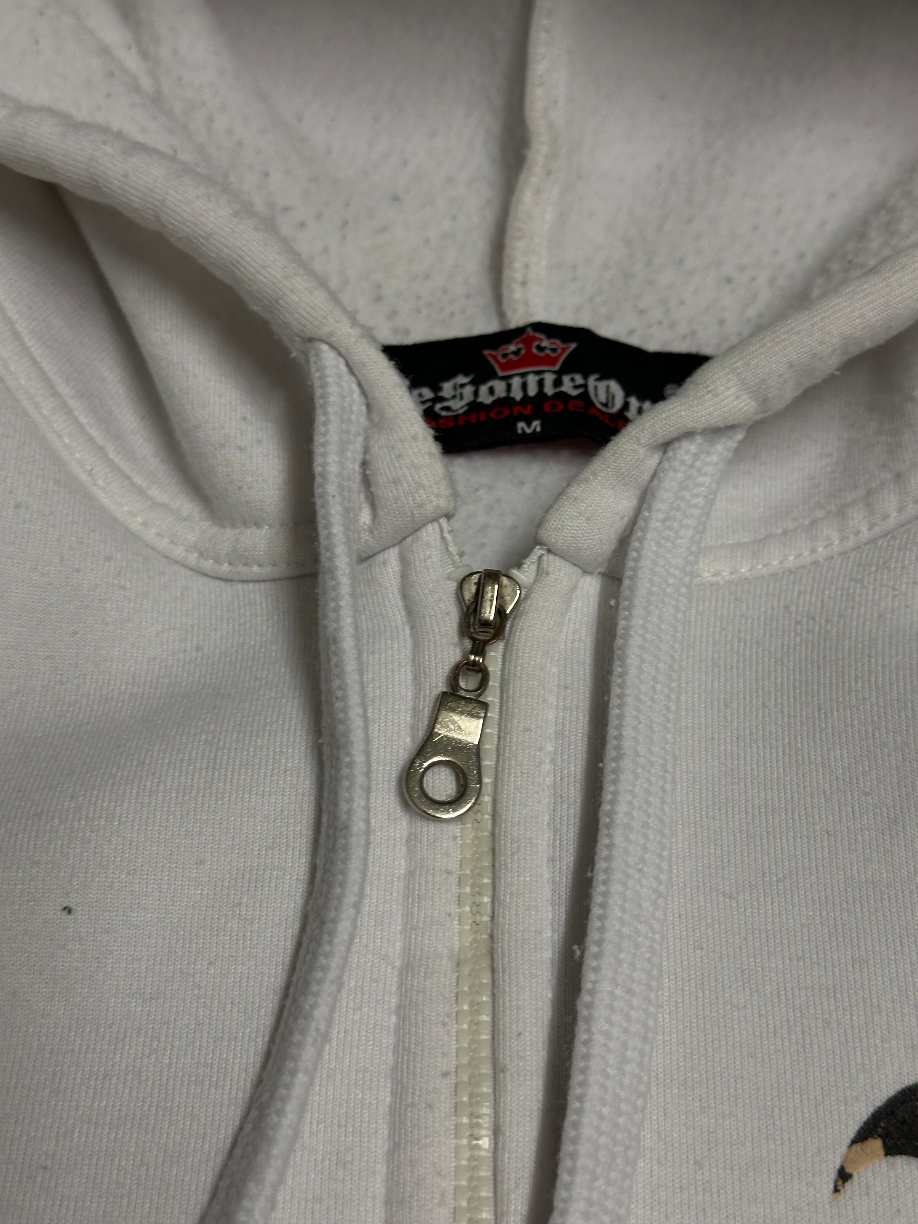 Vintage Besomeone Escobar Sweatjacke (Weiß, Camouflage Print, Guter Zustand, Size M, Maße Vorhanden)