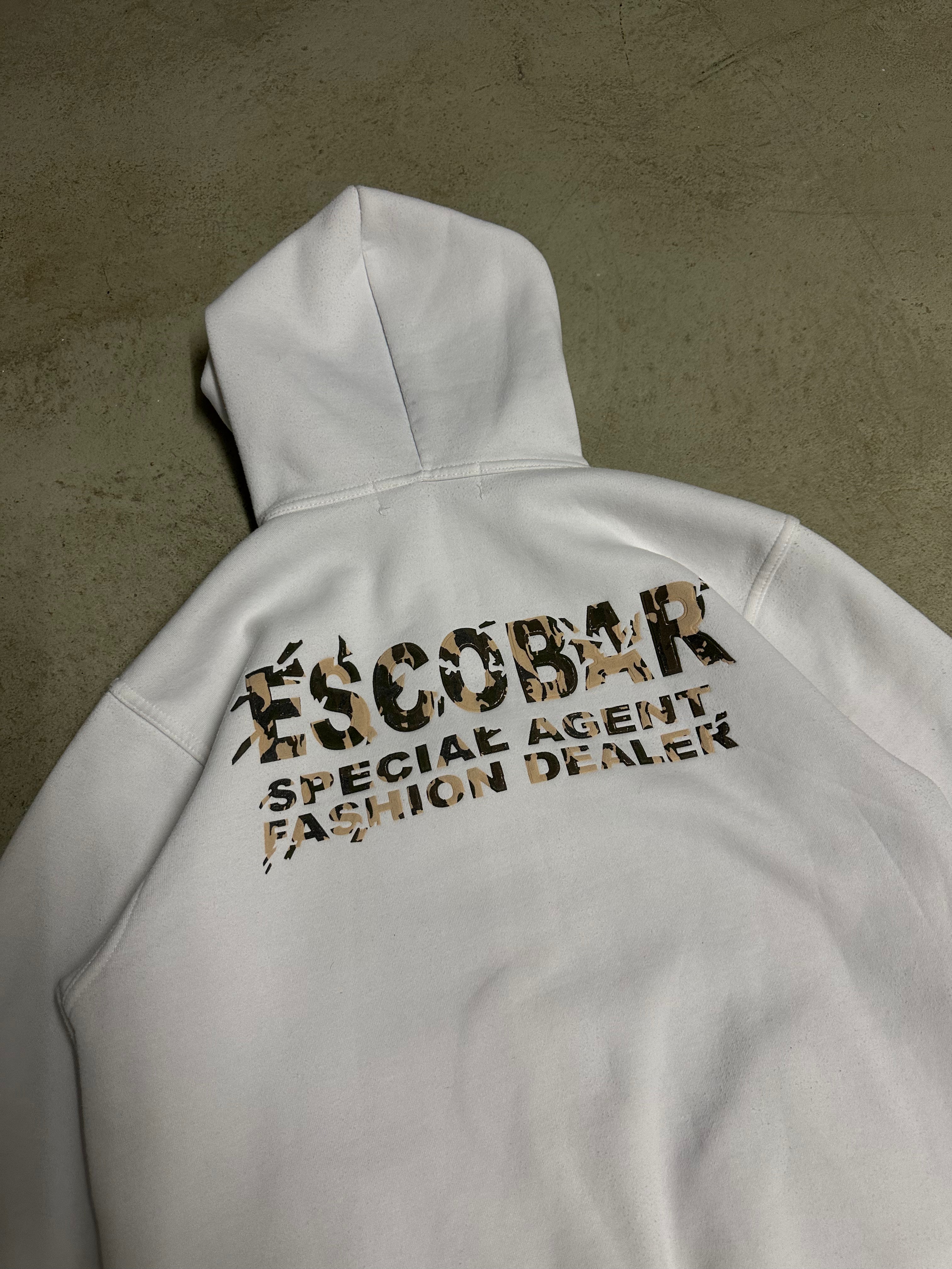 Vintage Besomeone Escobar Sweatjacke (Weiß, Camouflage Print, Guter Zustand, Size M, Maße Vorhanden)