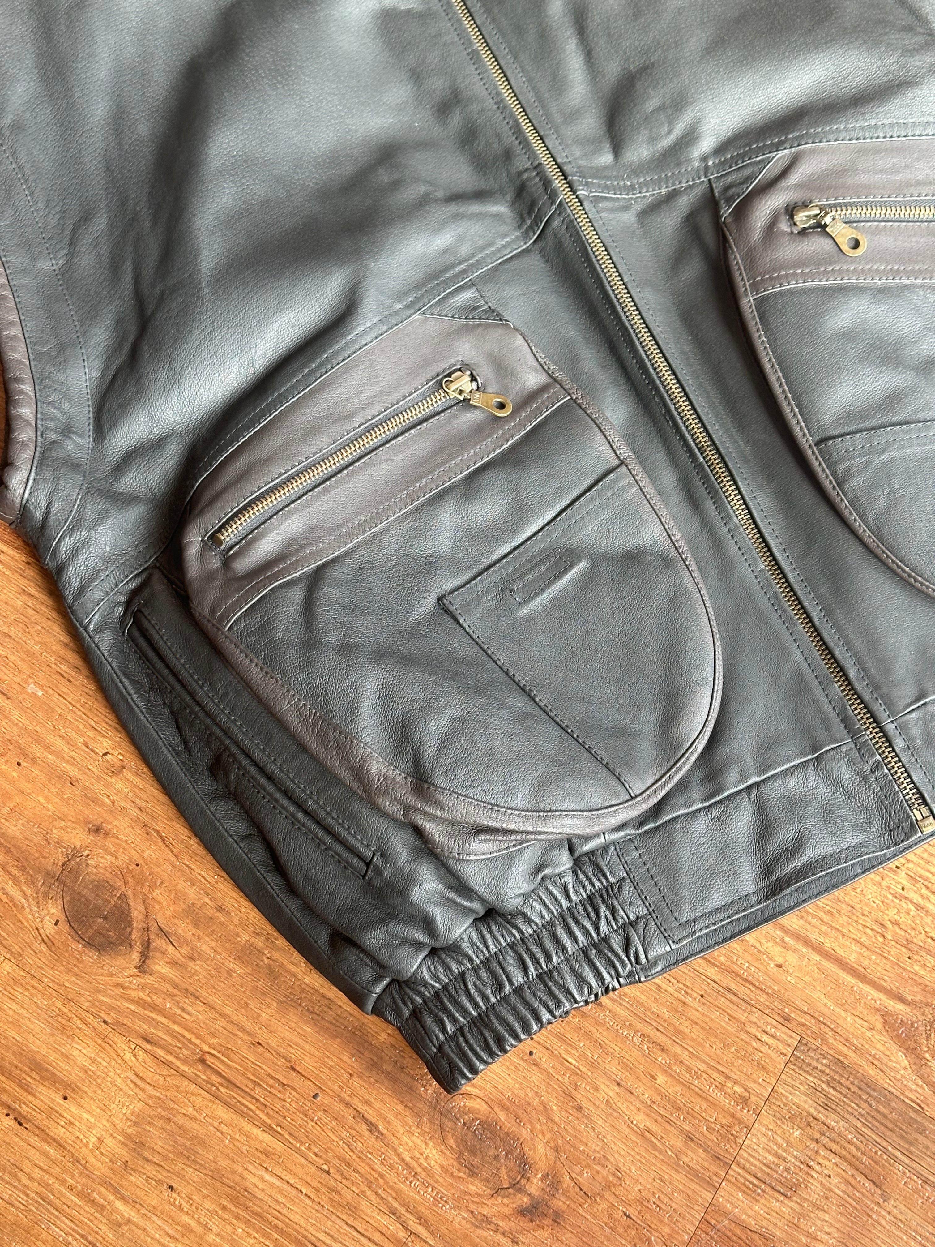 Henry Marshall Vintage Lederweste (Schwarz, Echtleder)