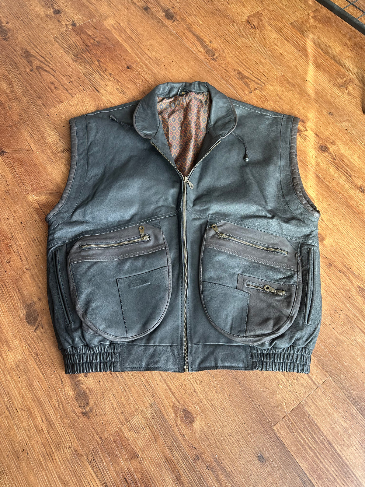 Henry Marshall Vintage Lederweste (Schwarz, Echtleder)