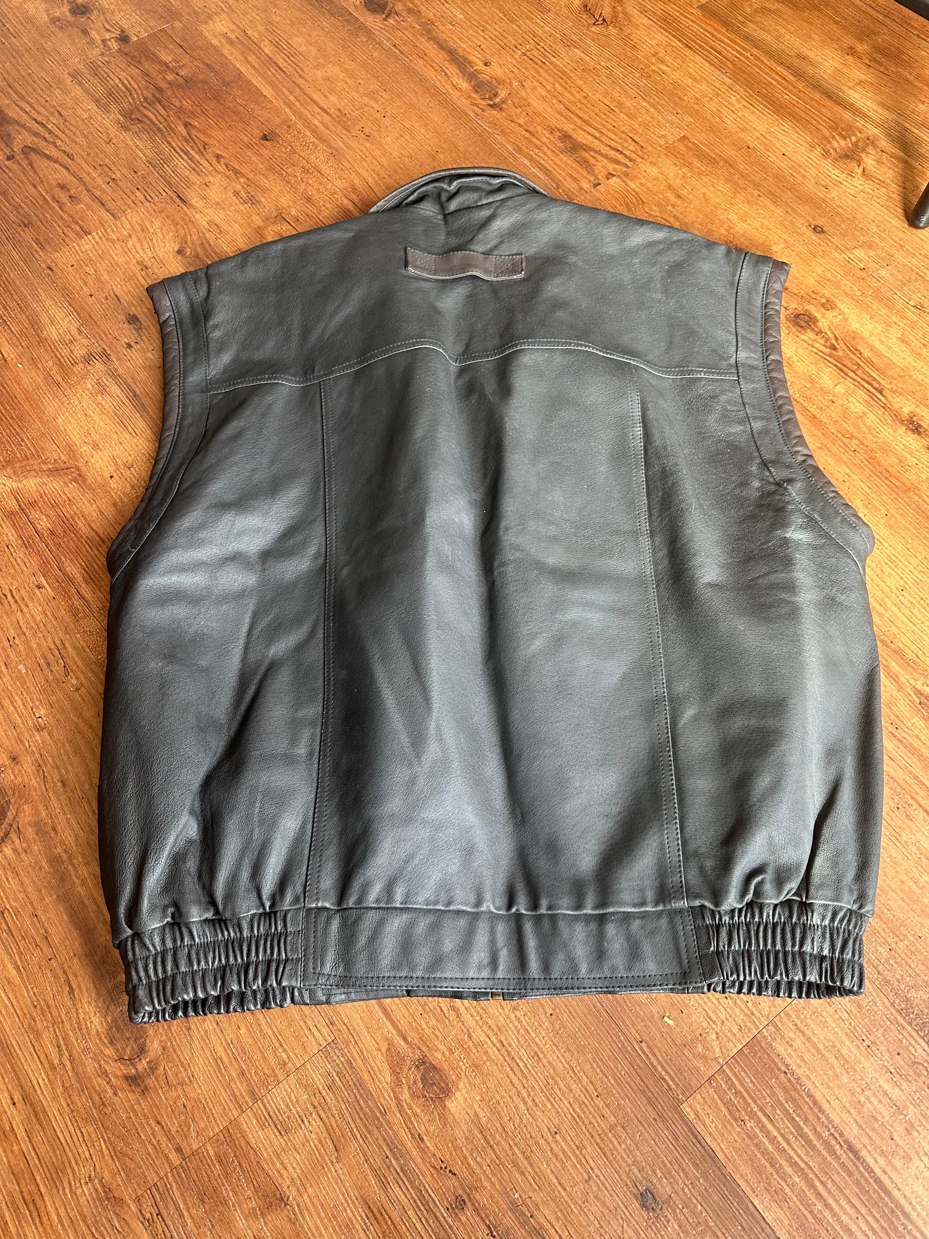 Henry Marshall Vintage Lederweste (Schwarz, Echtleder)