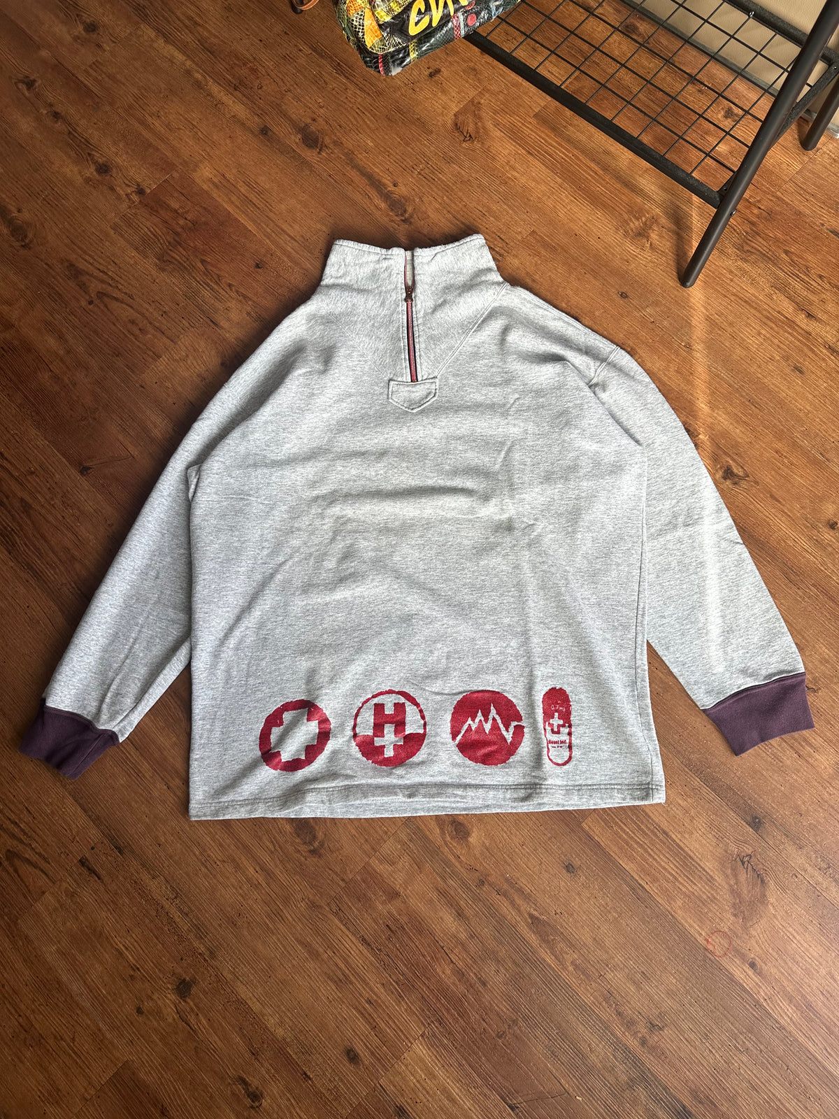 Vintage Diesel Pharmacy Quarterzip (Guter Zustand, Grau, Size XL, Maße Vorhanden)