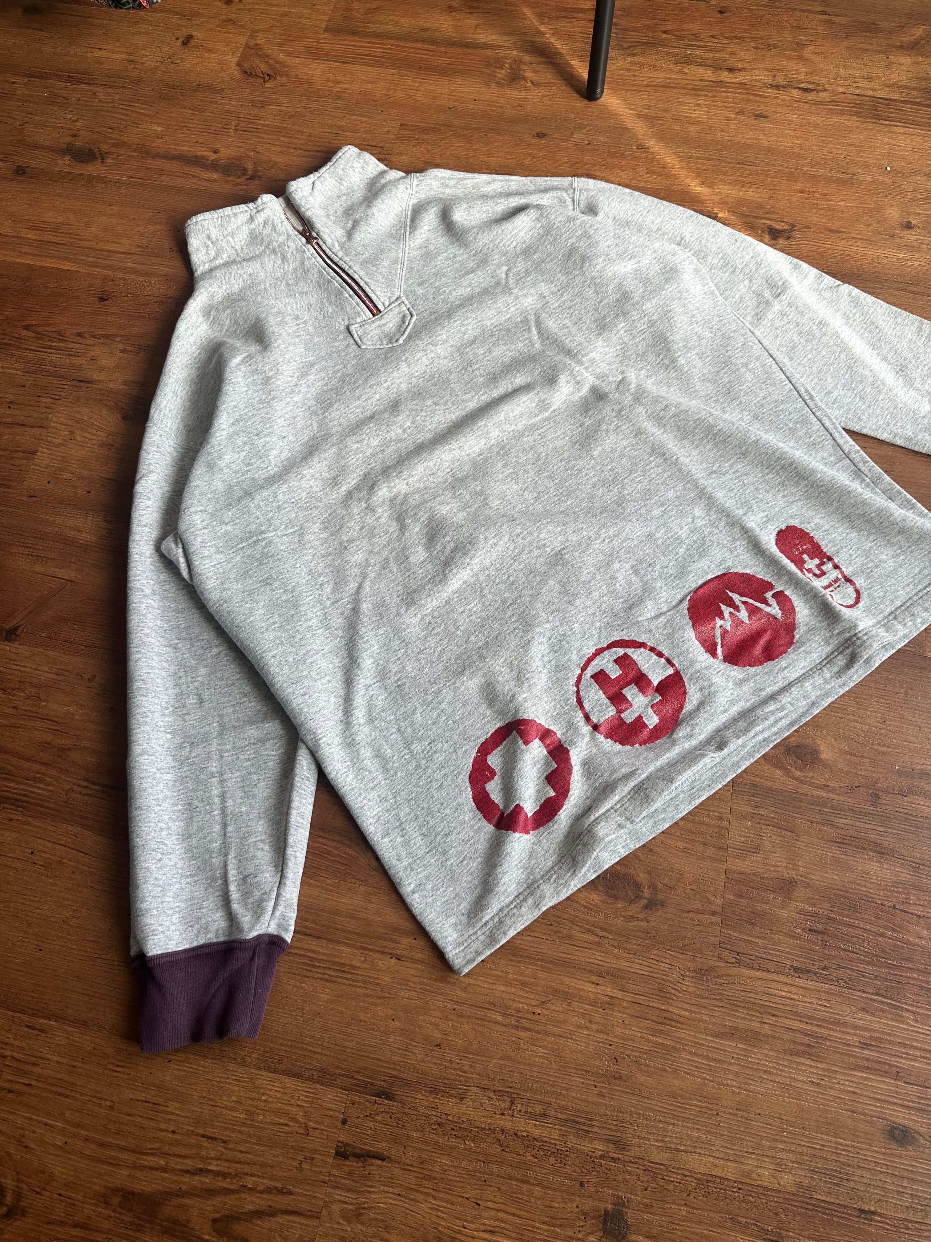 Vintage Diesel Pharmacy Quarterzip (Guter Zustand, Grau, Size XL, Maße Vorhanden)