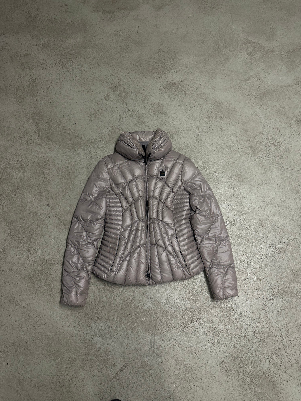 Blauer USA Spider Puffer Jacke (Size M, Grau, Guter Zustand, Maße vorhanden)