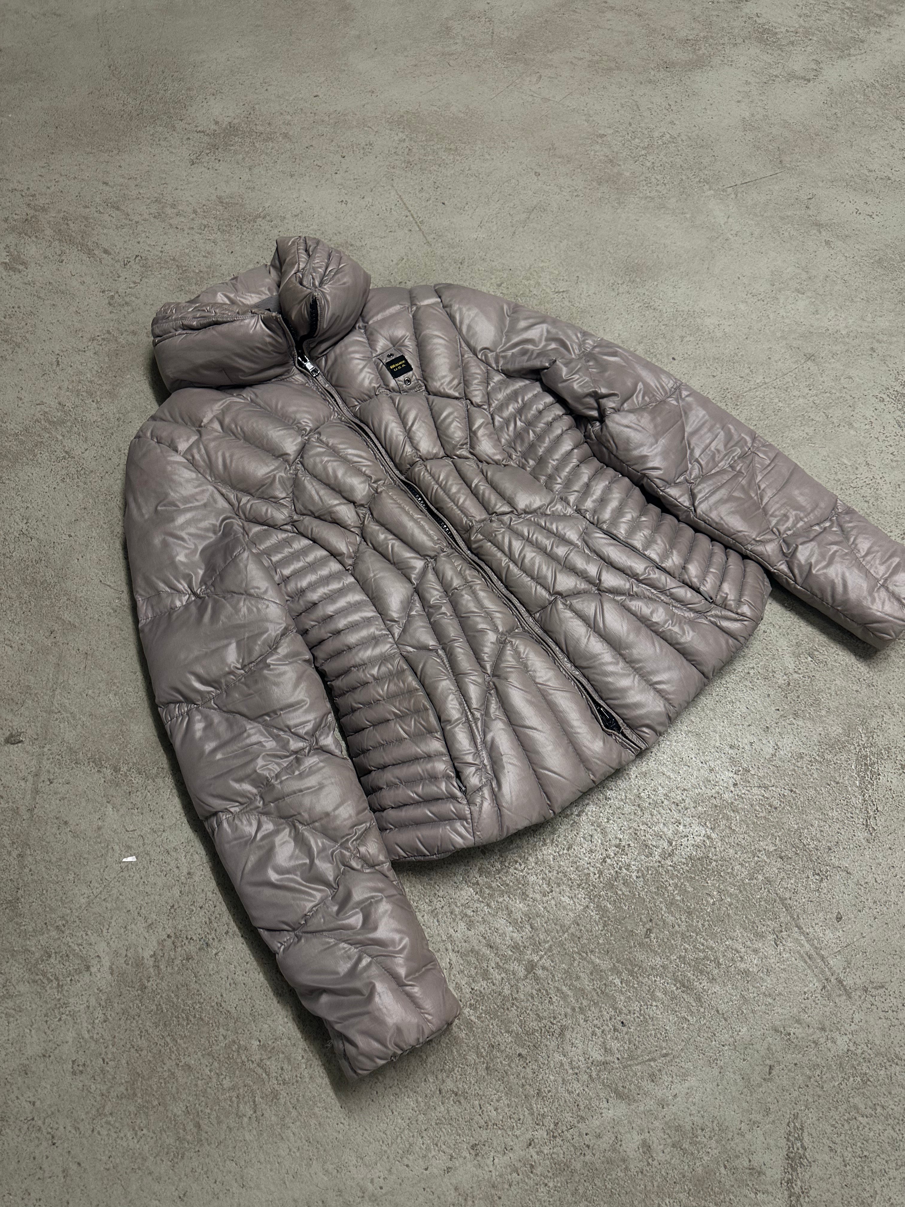 Blauer USA Spider Puffer Jacke (Size M, Grau, Guter Zustand, Maße vorhanden)