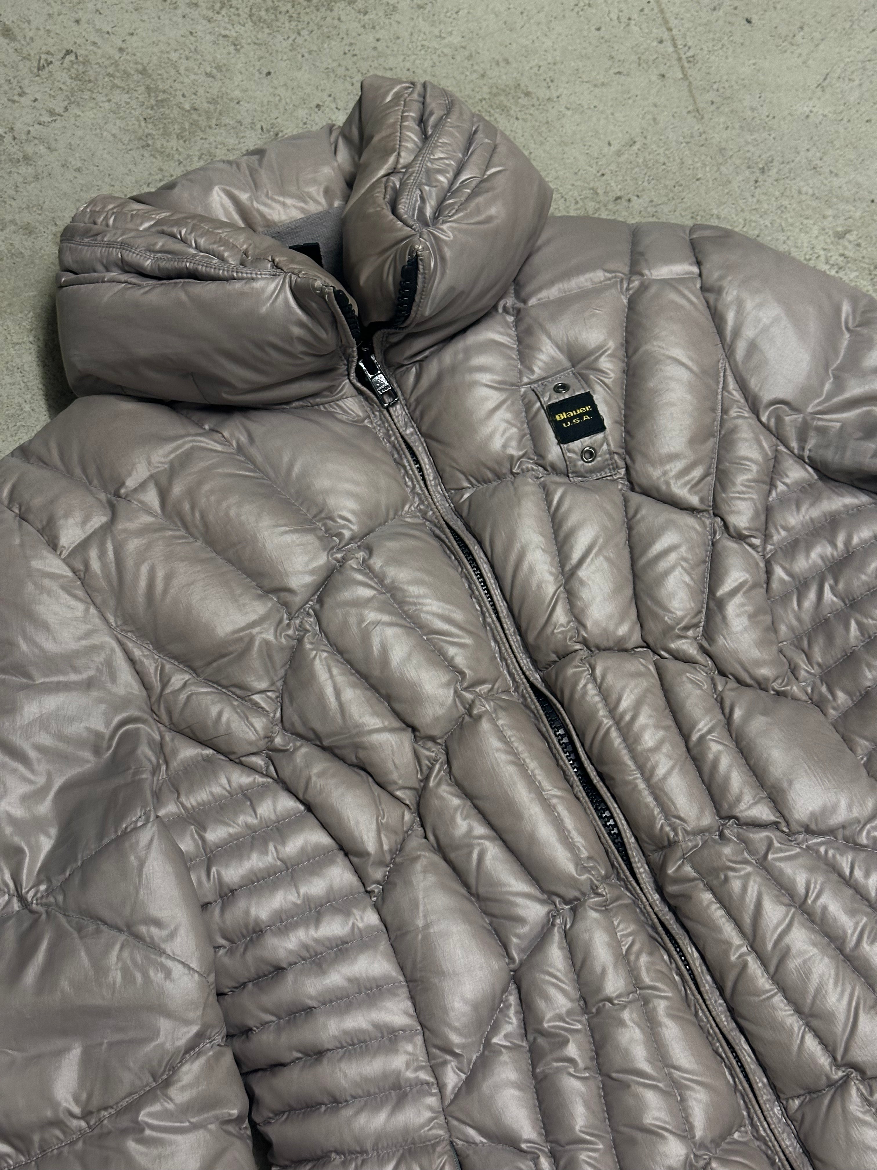 Blauer USA Spider Puffer Jacke (Size M, Grau, Guter Zustand, Maße vorhanden)