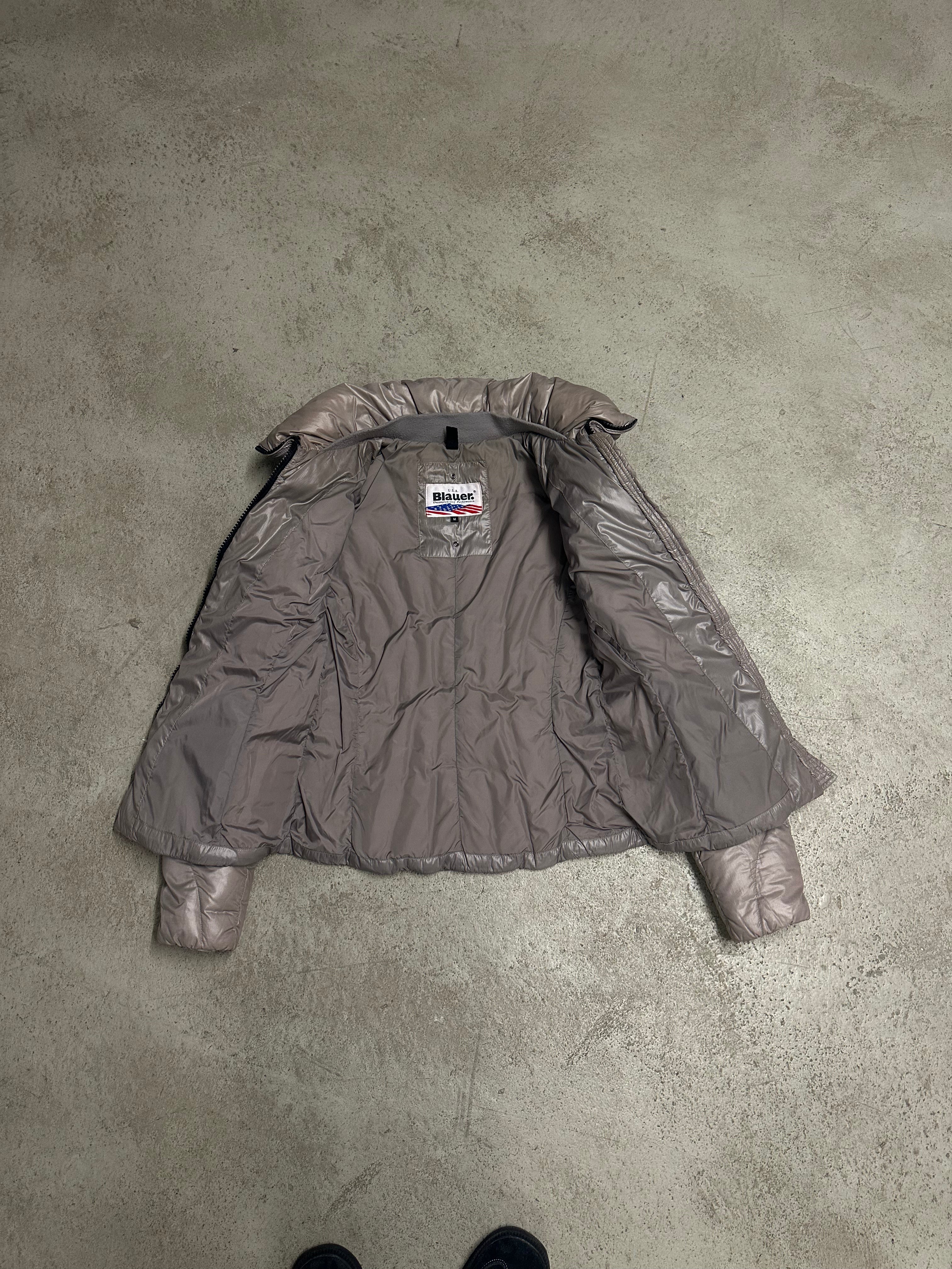 Blauer USA Spider Puffer Jacke (Size M, Grau, Guter Zustand, Maße vorhanden)