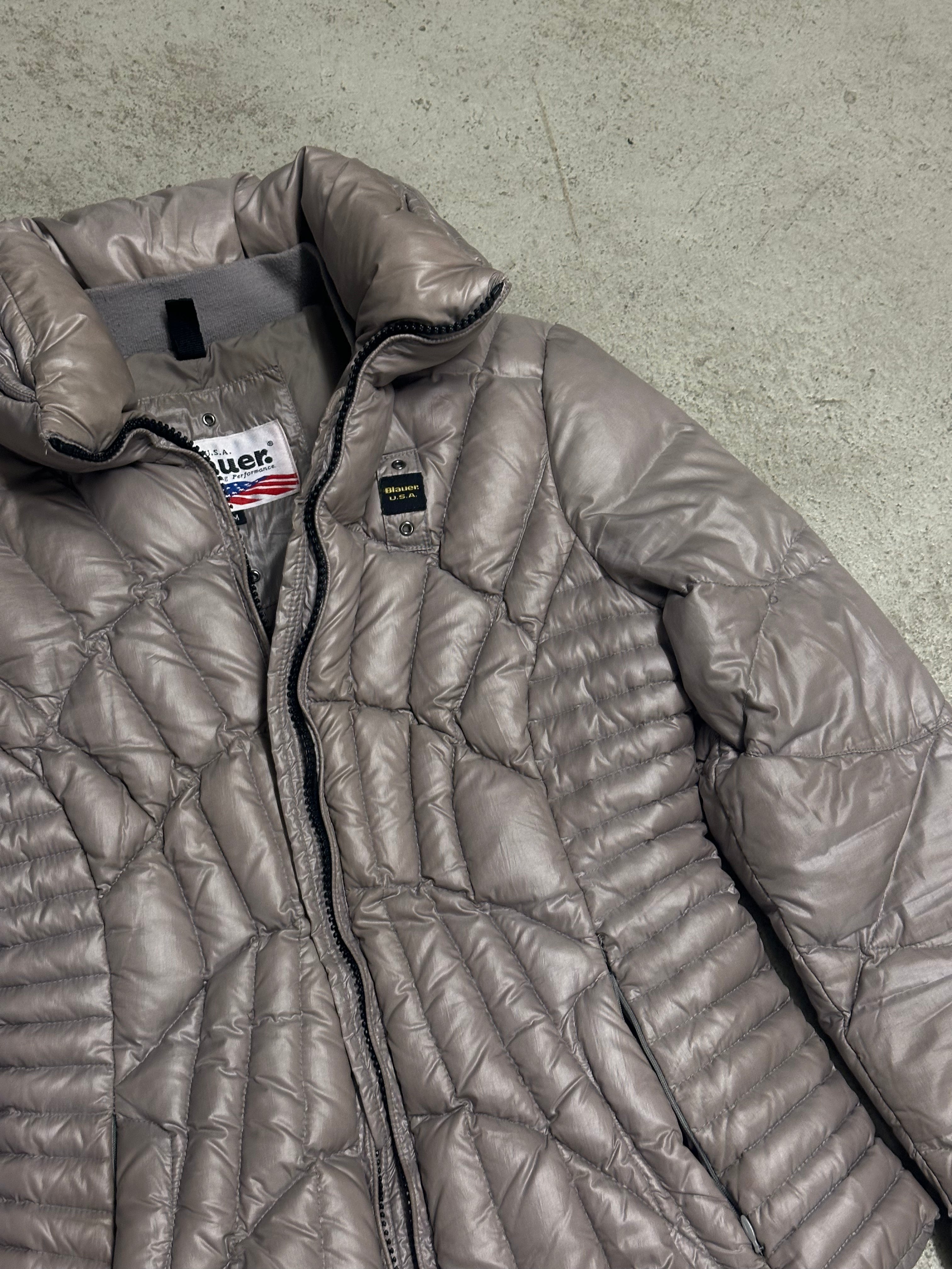 Blauer USA Spider Puffer Jacke (Size M, Grau, Guter Zustand, Maße vorhanden)