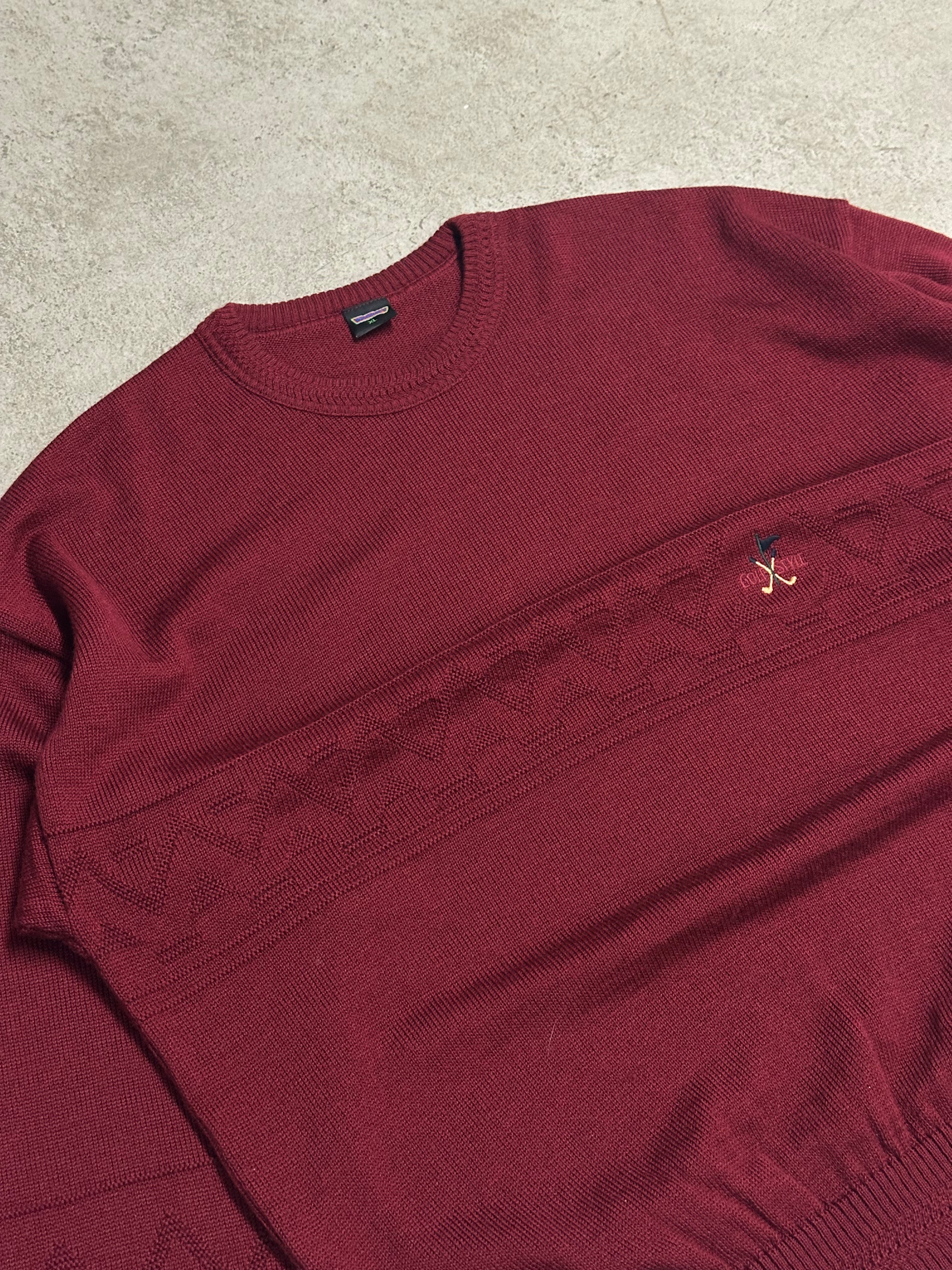 Vintage Westburry Knitsweater (Size XL, Rot, Guter Zustand, Maße Vorhanden)