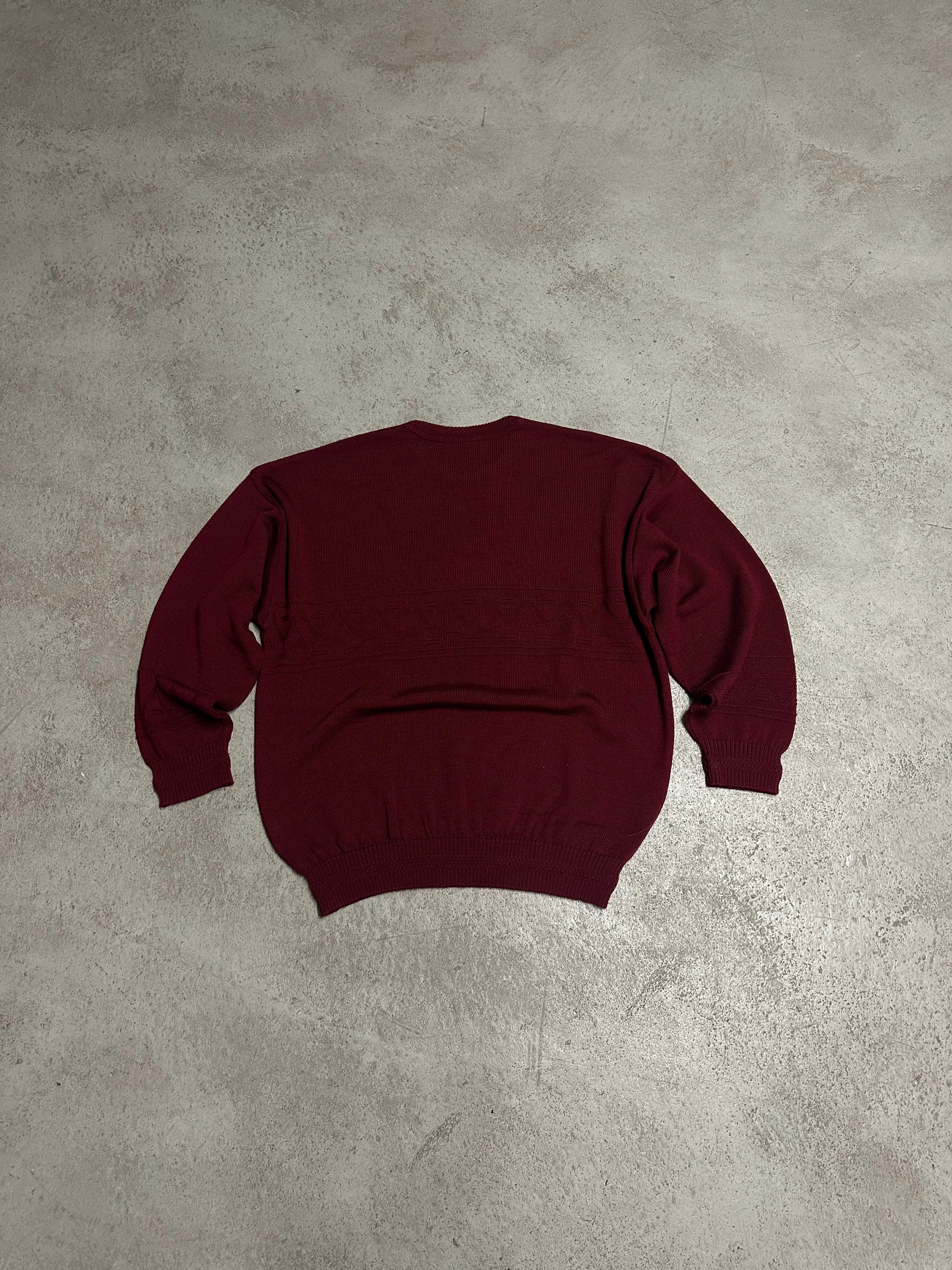 Vintage Westburry Knitsweater (Size XL, Rot, Guter Zustand, Maße Vorhanden)