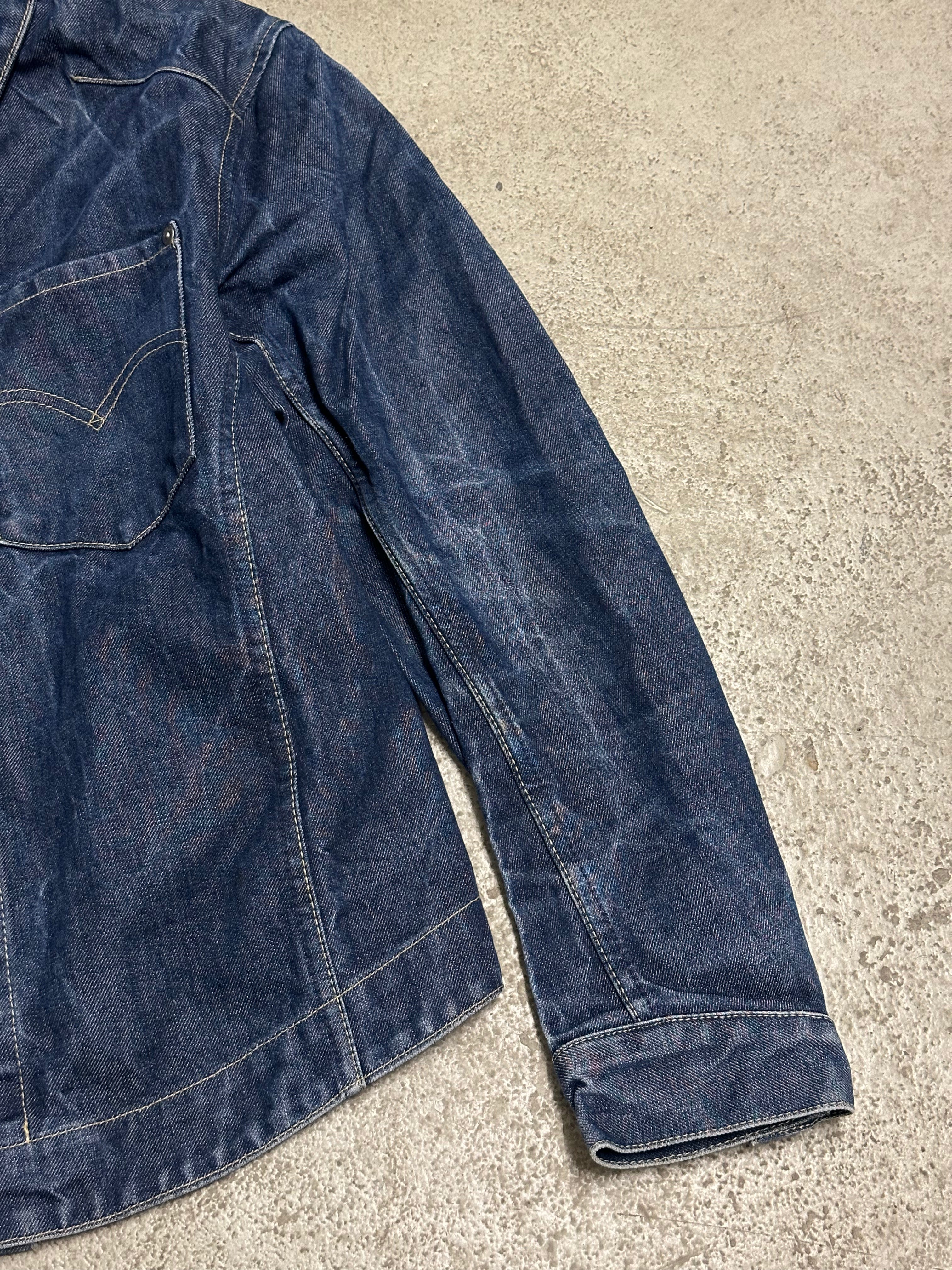Vintage levis Engineered Jeansjacke (Size S, Dunkelblau, Guter Zustand, Maße vorhanden)