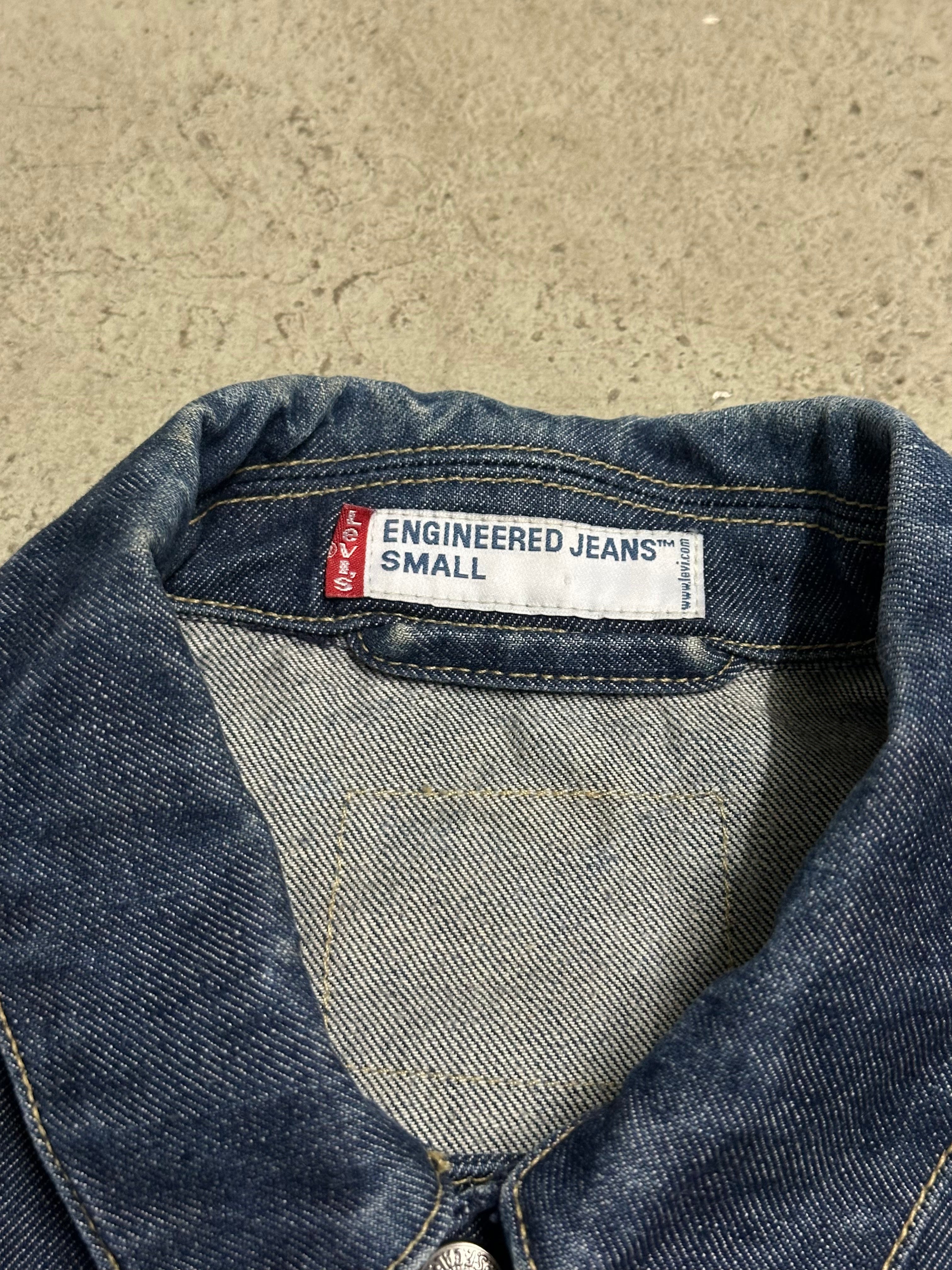 Vintage levis Engineered Jeansjacke (Size S, Dunkelblau, Guter Zustand, Maße vorhanden)