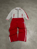 Sergio Tacchini Vintage Trainingsanzug Beige Rot Größe XL Guter Zustand