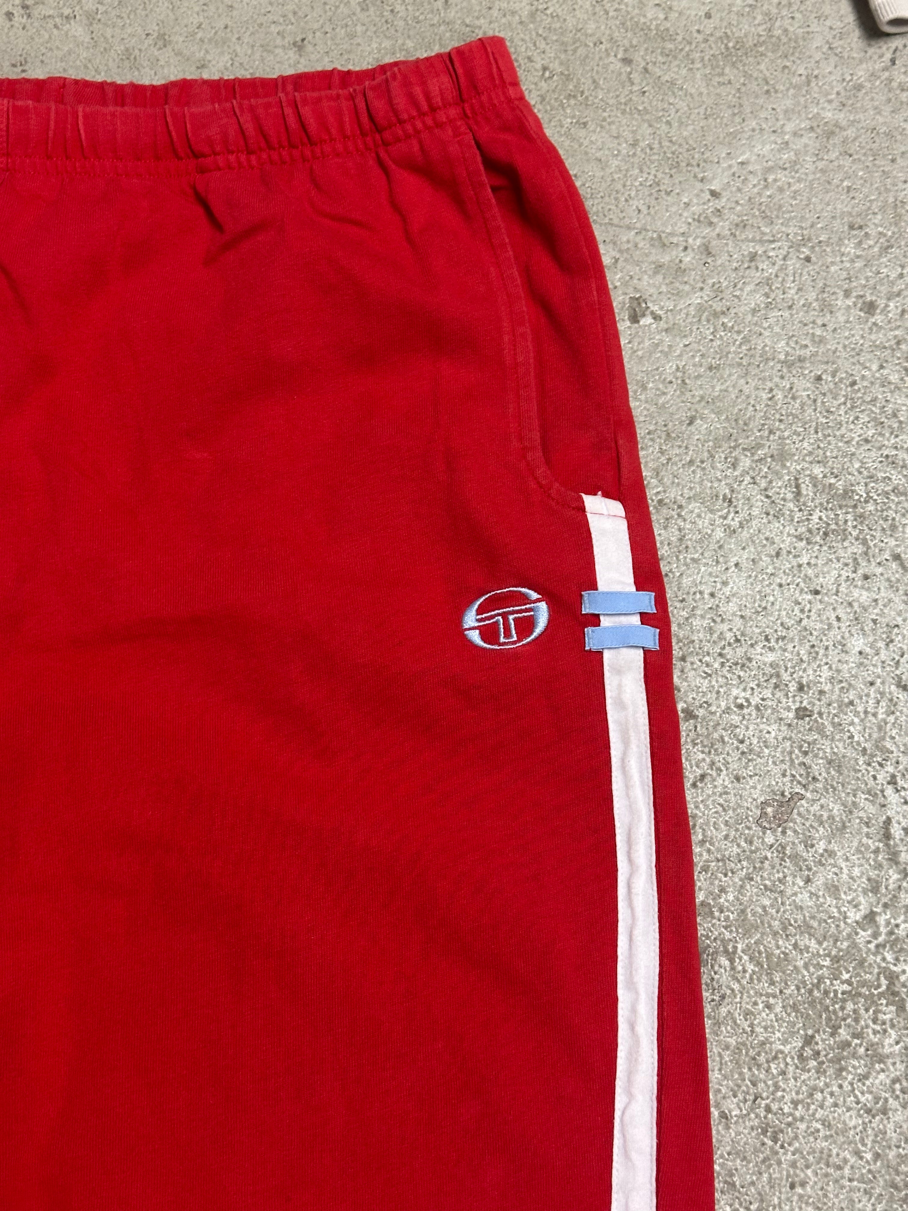 Sergio Tacchini Vintage Trainingsanzug Beige Rot Größe XL Guter Zustand