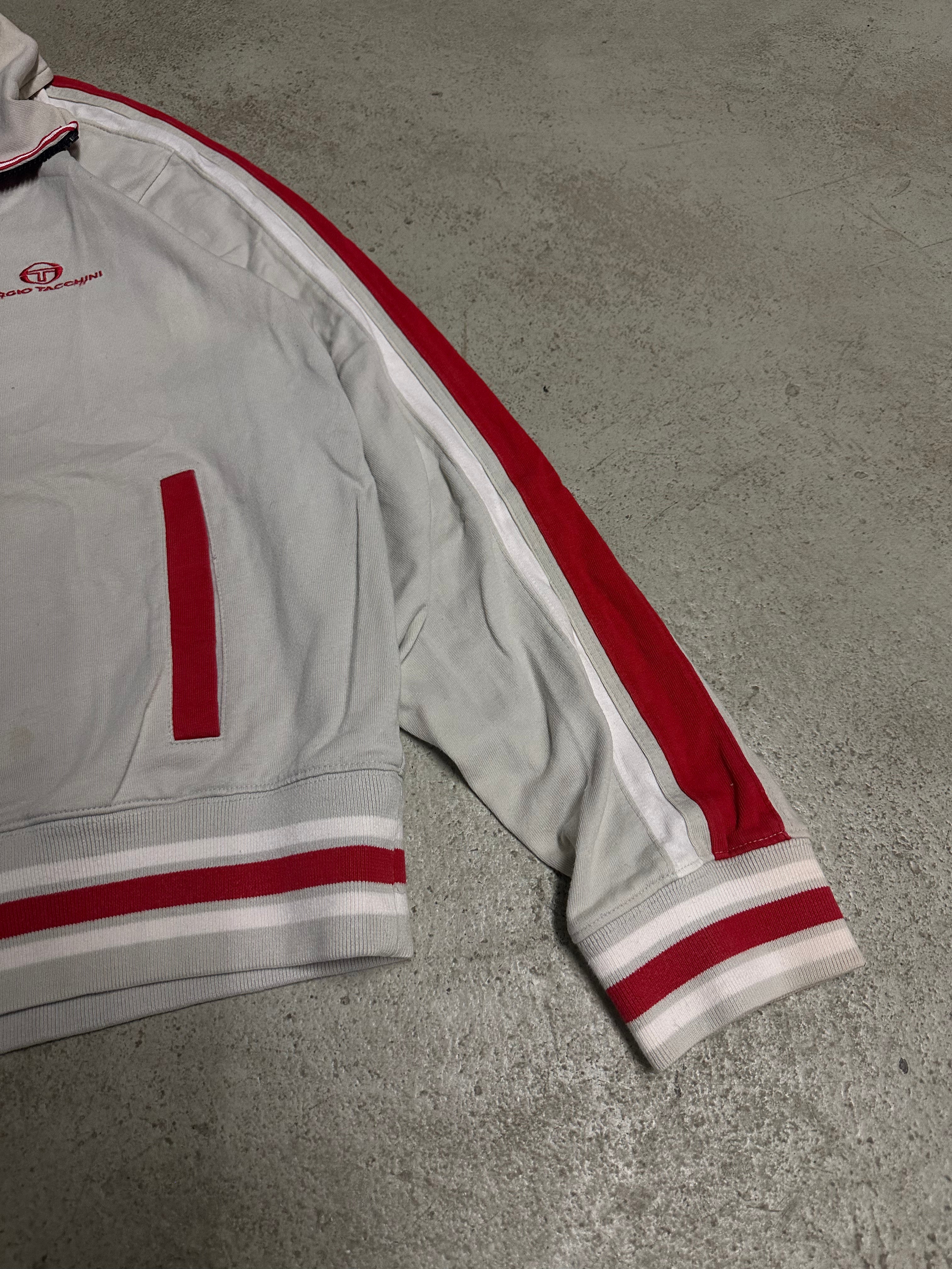 Sergio Tacchini Vintage Trainingsanzug Beige Rot Größe XL Guter Zustand