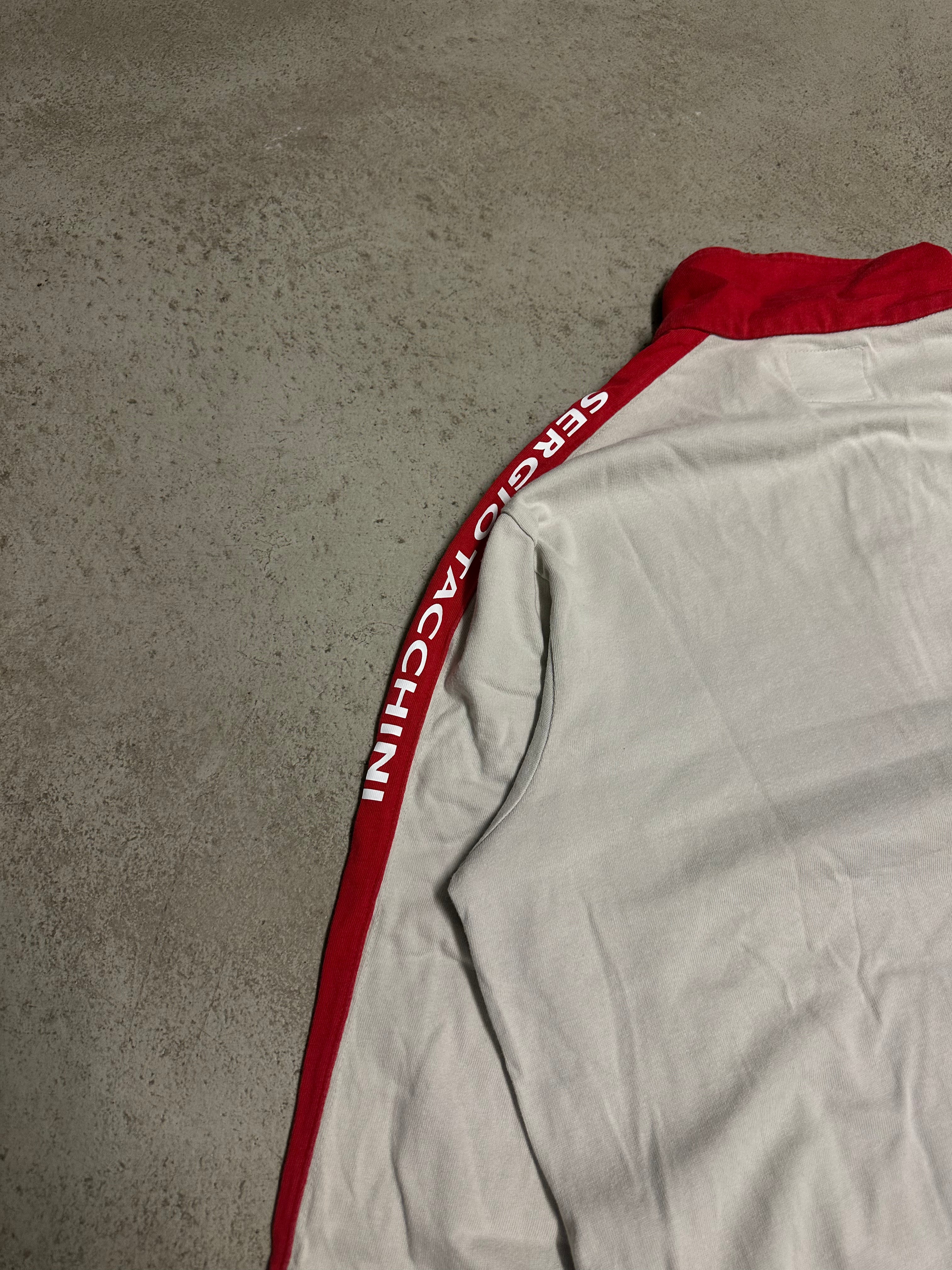 Sergio Tacchini Vintage Trainingsanzug Beige Rot Größe XL Guter Zustand