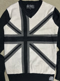 Vintage Rivaldi Brittish Empire Sweatshirt Weiß Schwarz Größe S Guter Zustand