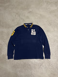 Polo Ralph Lauren Vintage Langarm-Polo Dunkelblau Größe M Guter Zustand