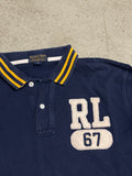 Polo Ralph Lauren Vintage Langarm-Polo Dunkelblau Größe M Guter Zustand