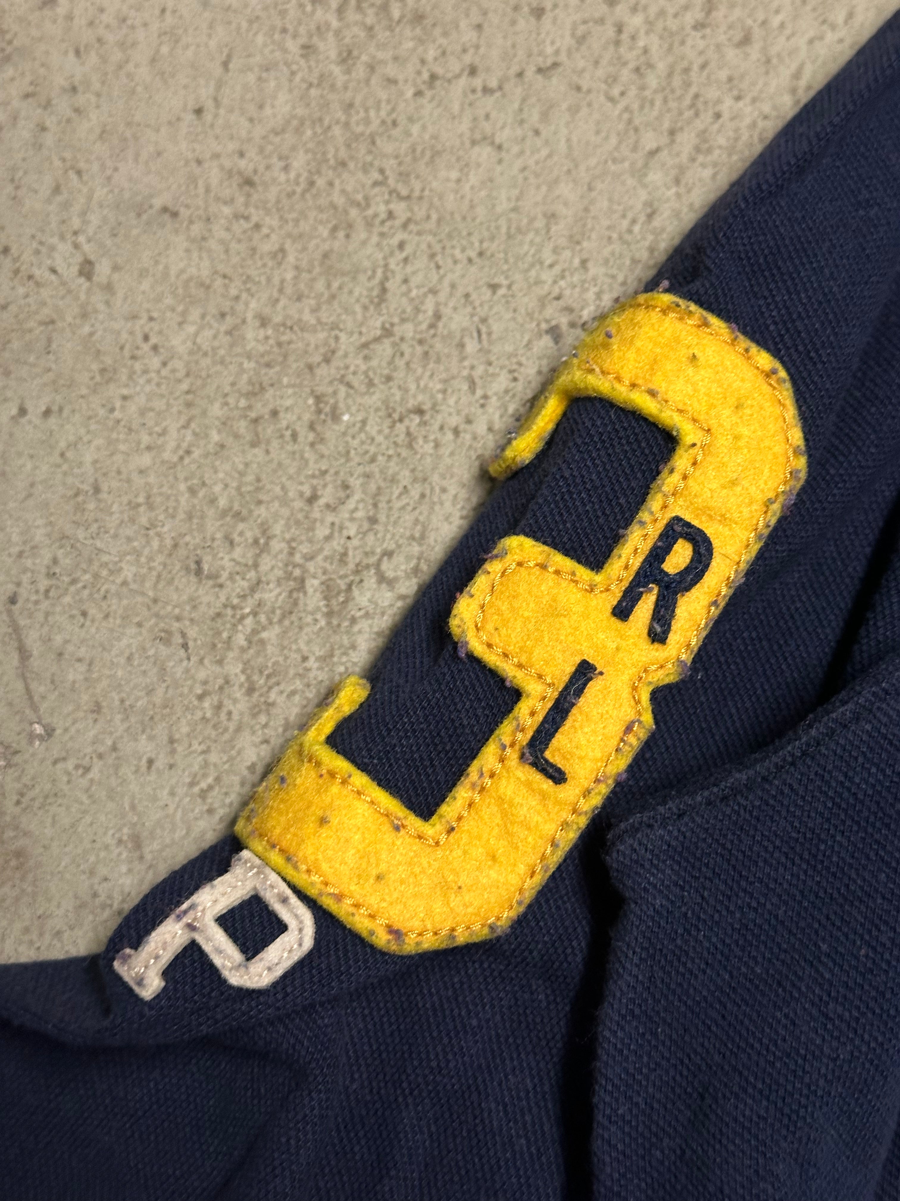 Polo Ralph Lauren Vintage Langarm-Polo Dunkelblau Größe M Guter Zustand
