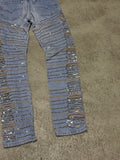 Vintage Levi’s Y2K Strass Slim Jeans Damen W34 Hellblau Strass-Details Streetwear Look