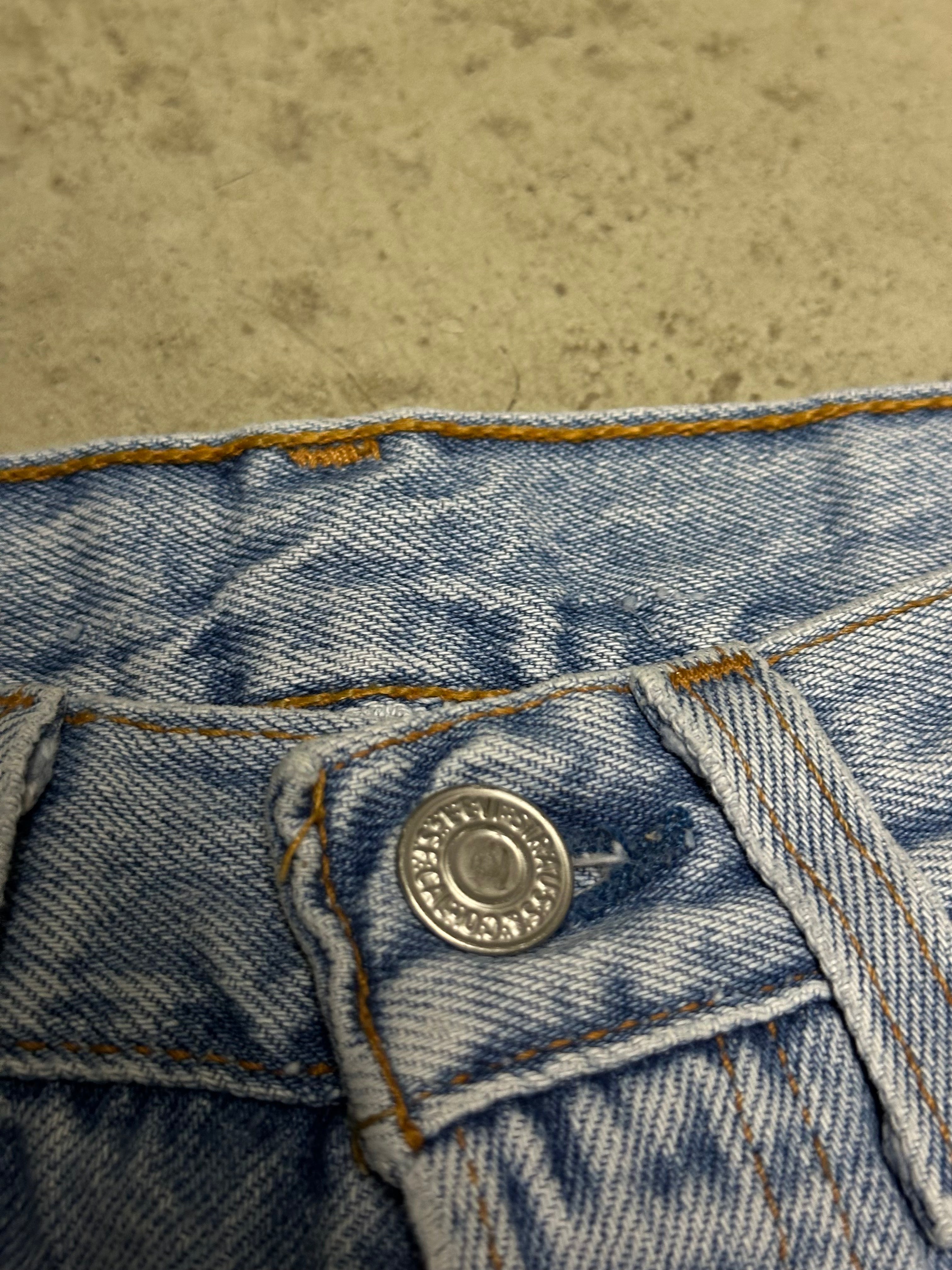 Vintage Levi’s Y2K Strass Slim Jeans Damen W34 Hellblau Strass-Details Streetwear Look