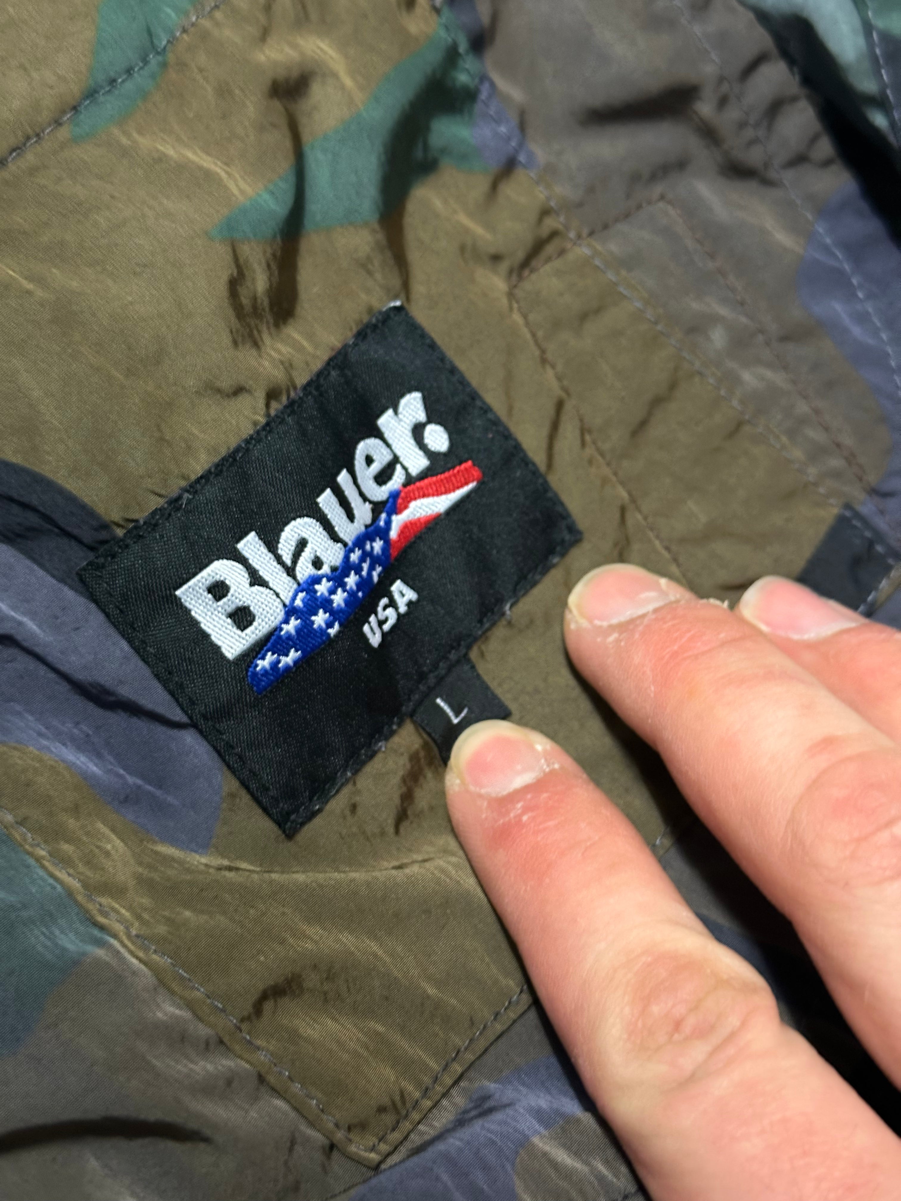 Blauer Camo Jacke Größe M Grüne Tarnfarben Streetwear Military Look