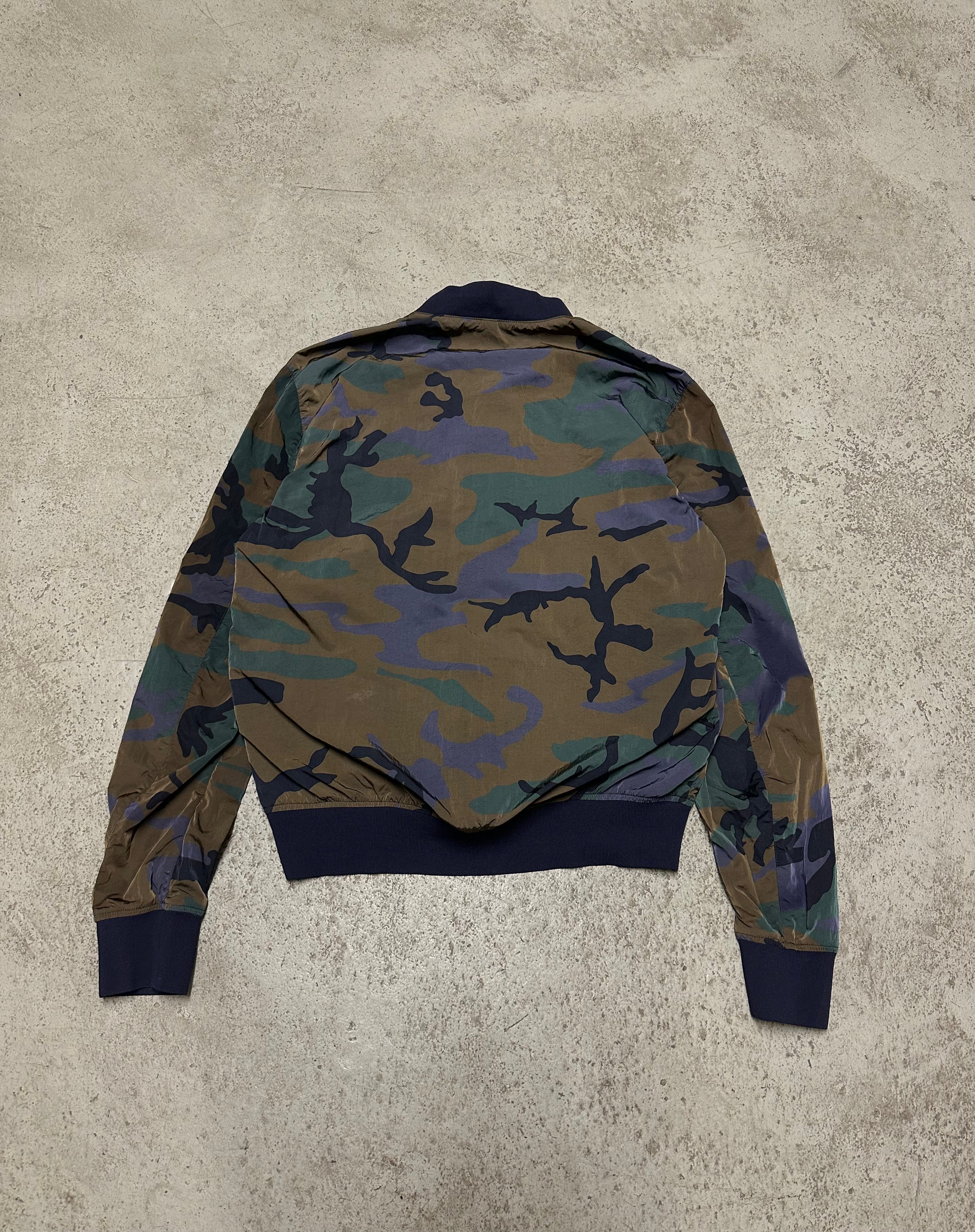 Blauer Camo Jacke Größe M Grüne Tarnfarben Streetwear Military Look