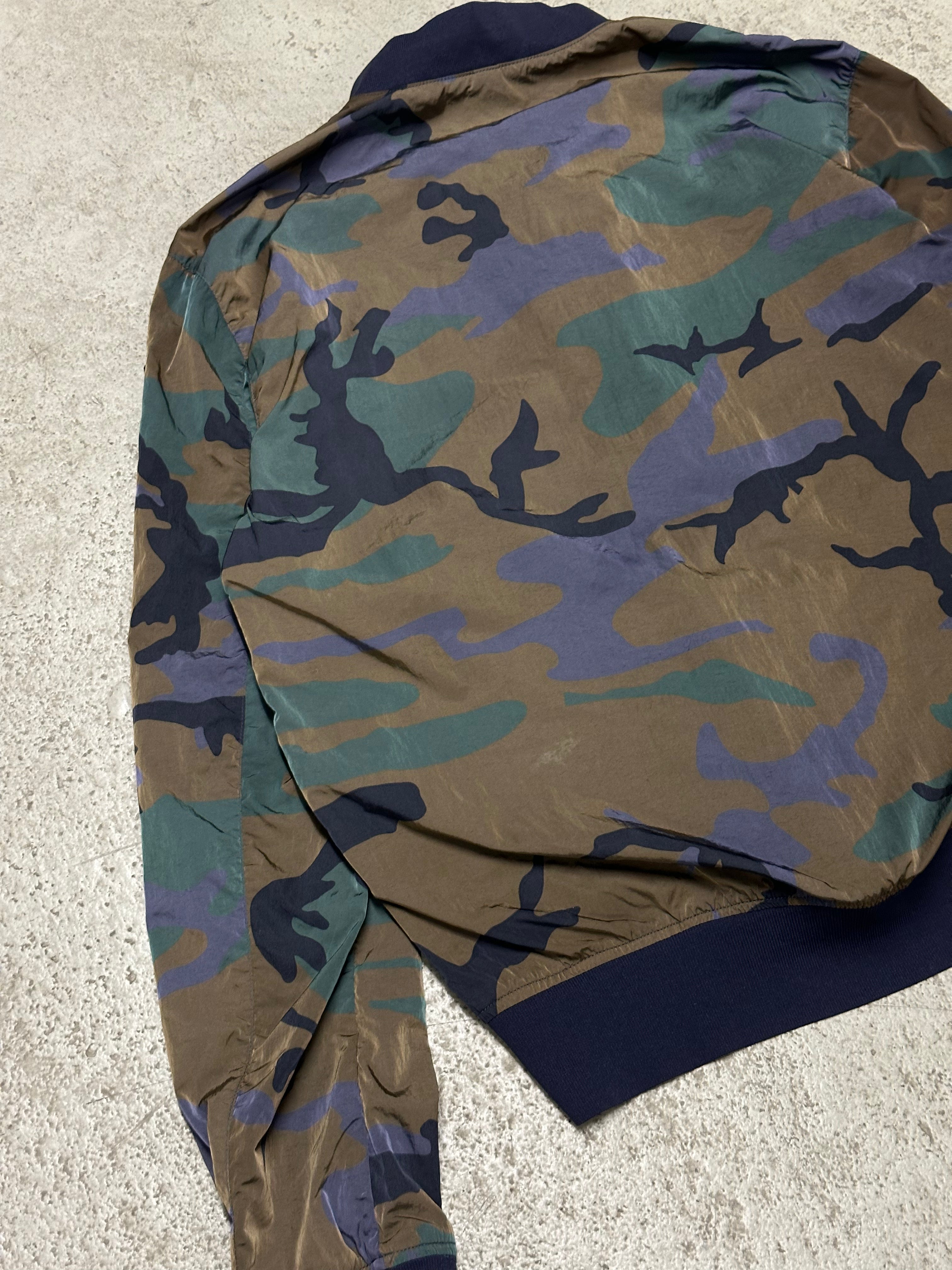 Blauer Camo Jacke Größe M Grüne Tarnfarben Streetwear Military Look