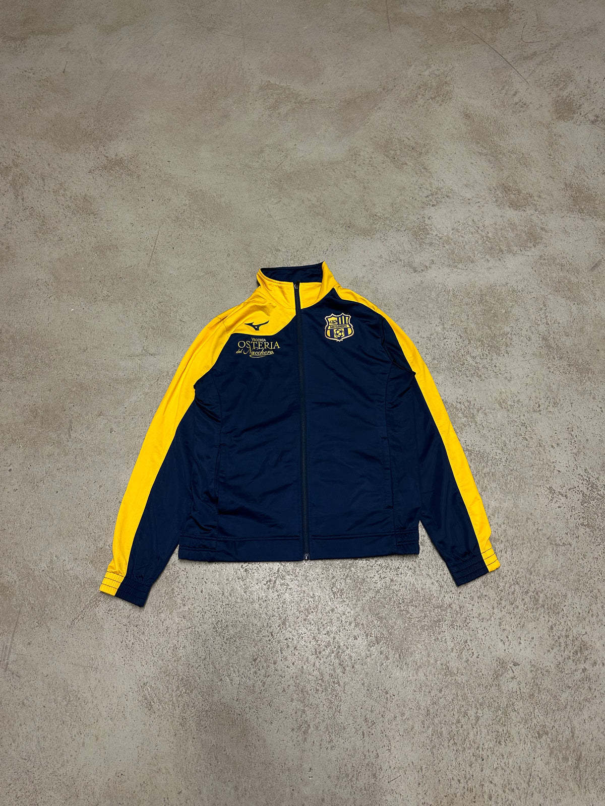 Vintage Mizuno Trainingsjacke Gelb Blau Größe L Retro Sportjacke Seltenes Piece