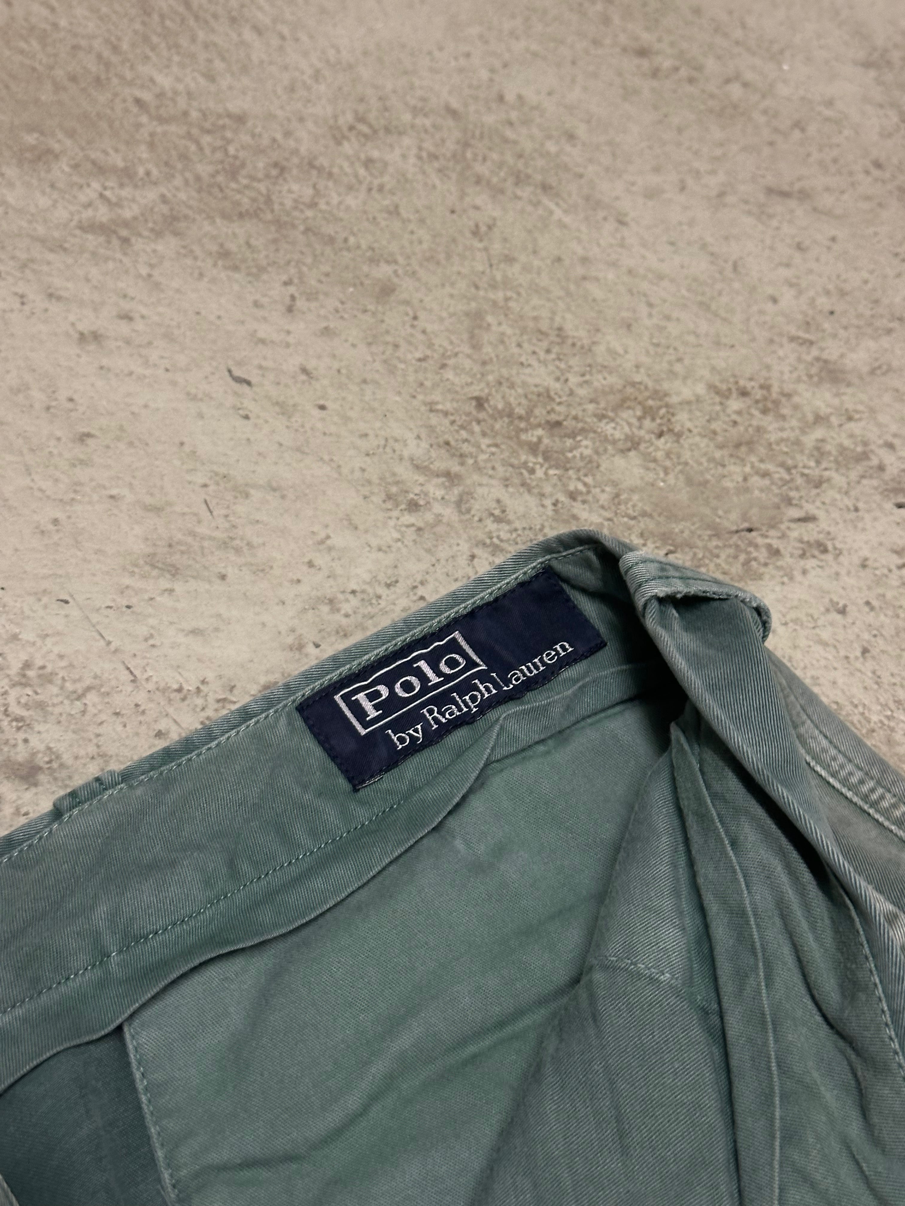 Vintage Polo Ralph Lauren Hose Straight Fit W34 L36 Gewaschener Grünton