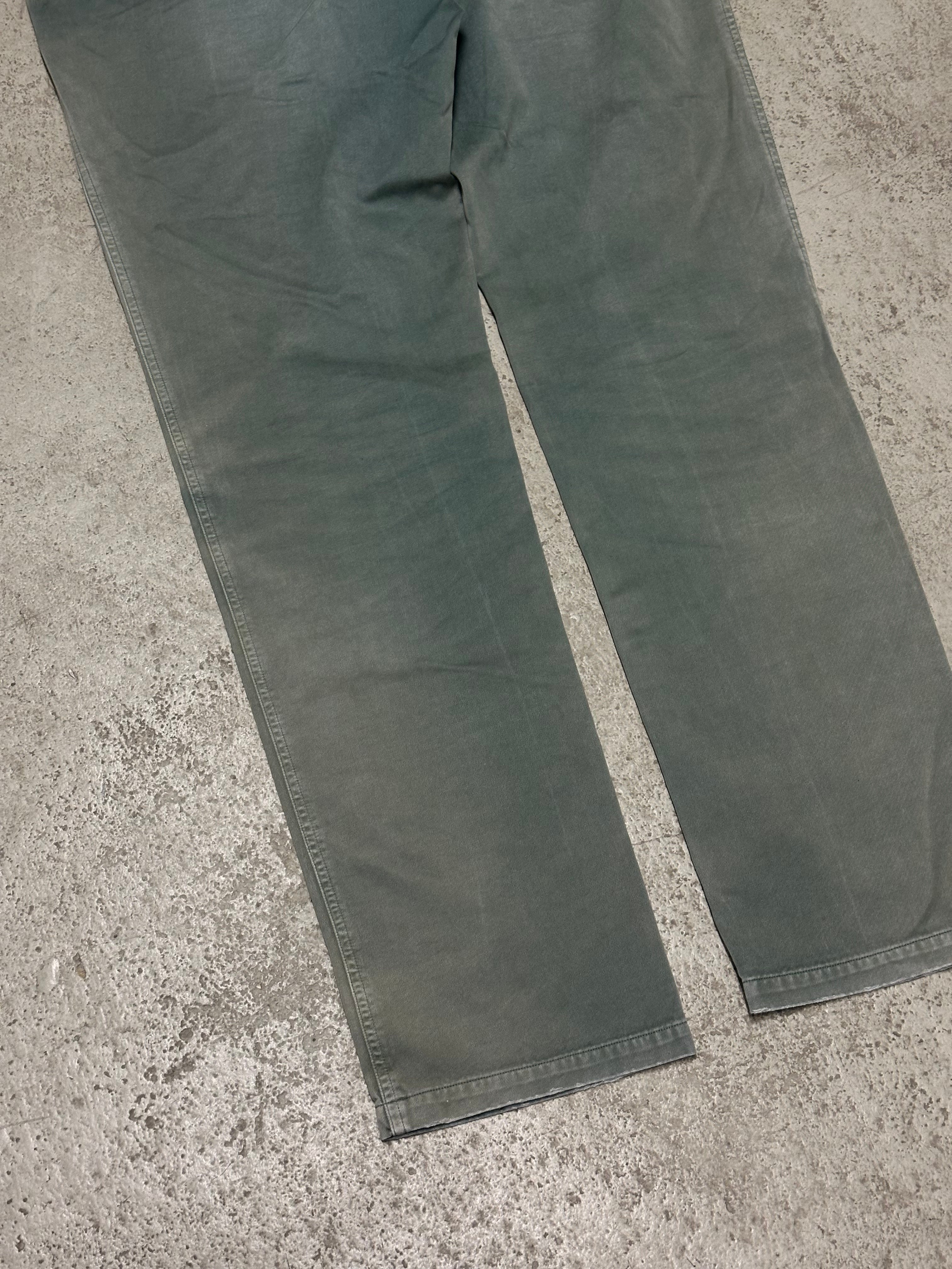 Vintage Polo Ralph Lauren Hose Straight Fit W34 L36 Gewaschener Grünton