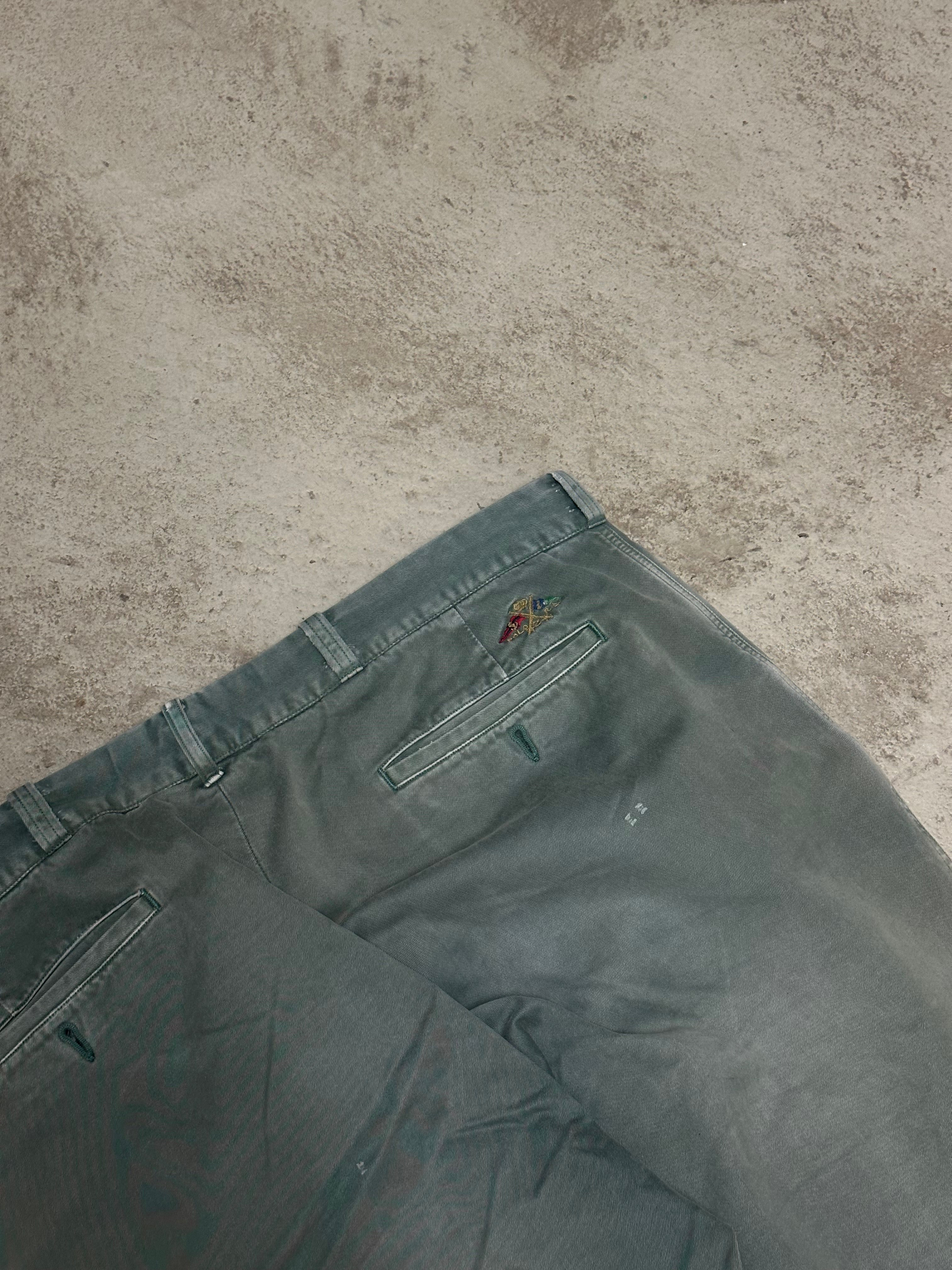 Vintage Polo Ralph Lauren Hose Straight Fit W34 L36 Gewaschener Grünton